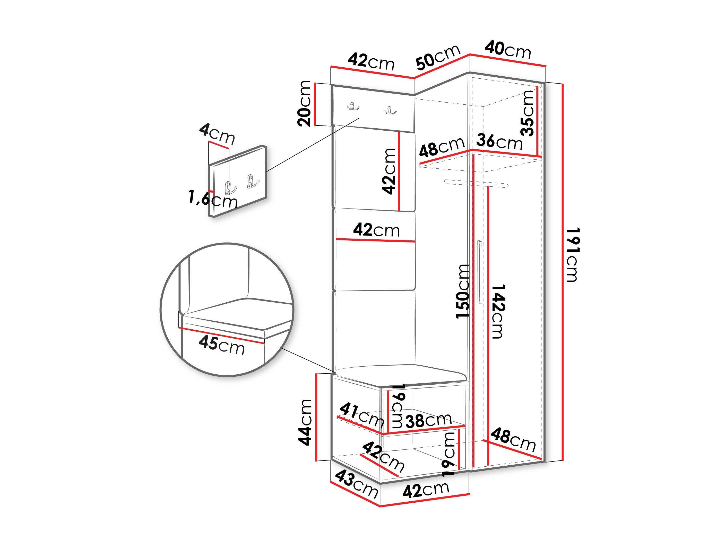 Entrésæt Hartford 524 (Hvid)