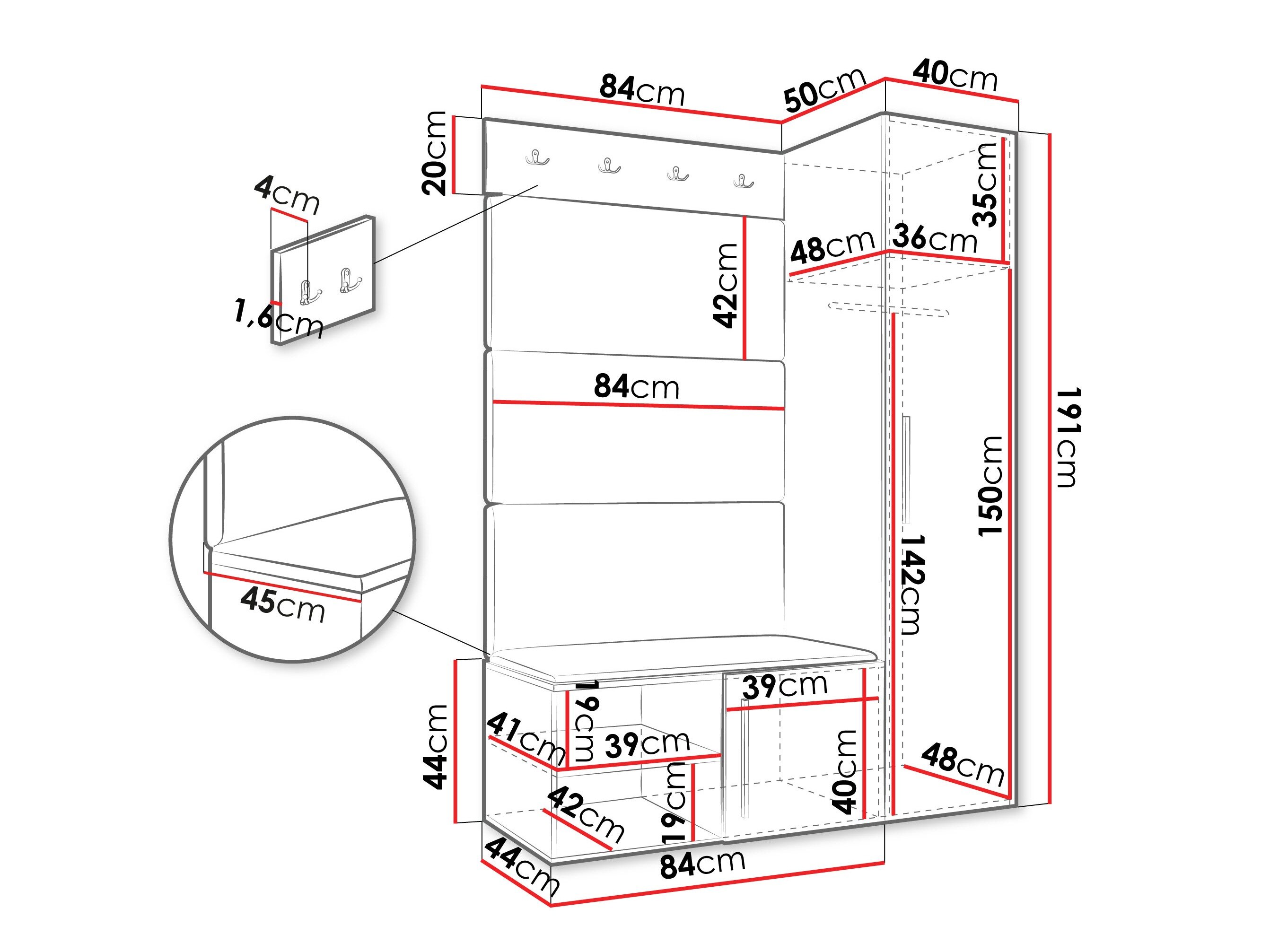 Entrésæt Hartford 525 (Hvid)