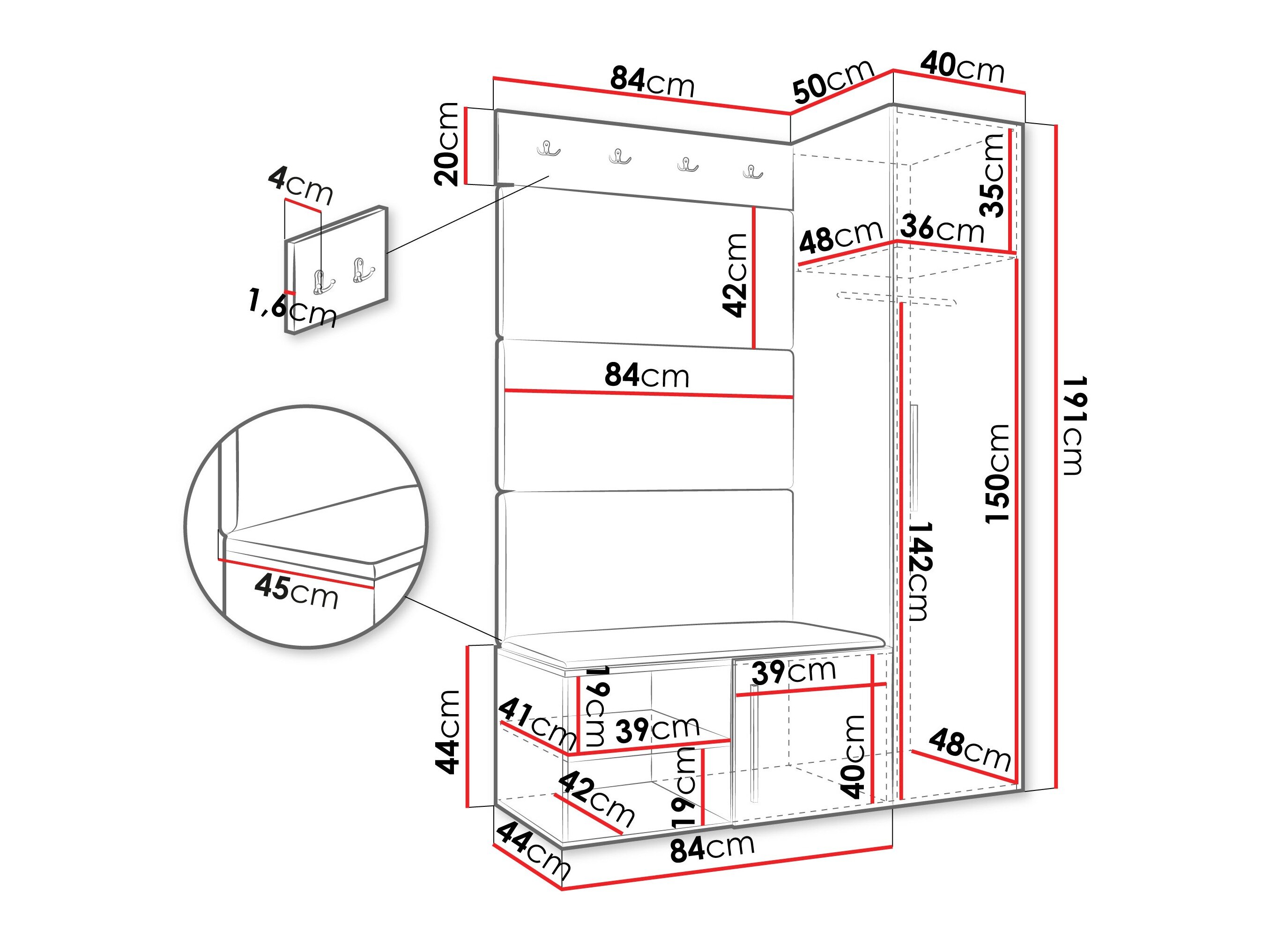 Entrésæt Hartford 525 (Hvid)