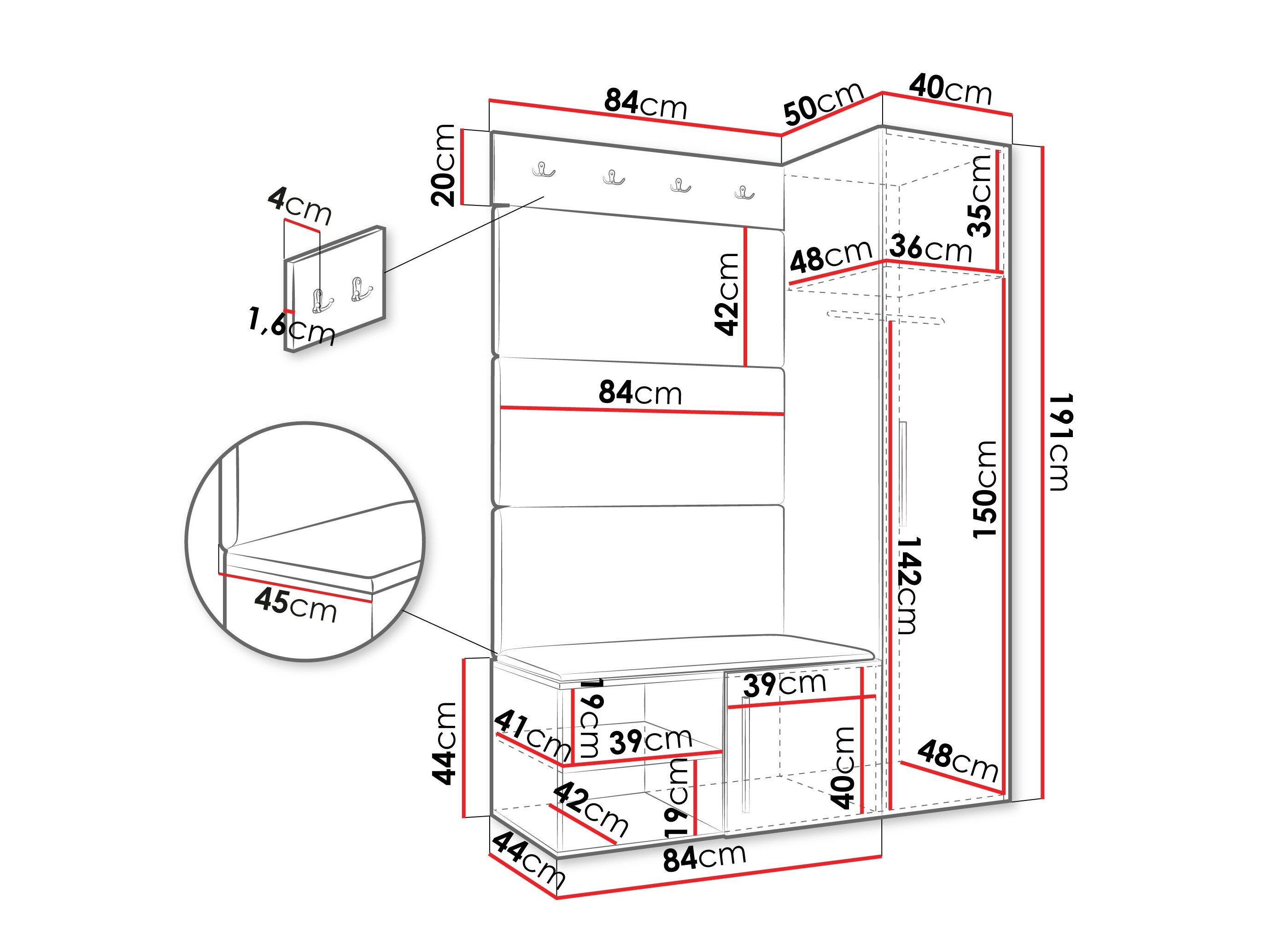Entrésæt Hartford 525 (Hvid)