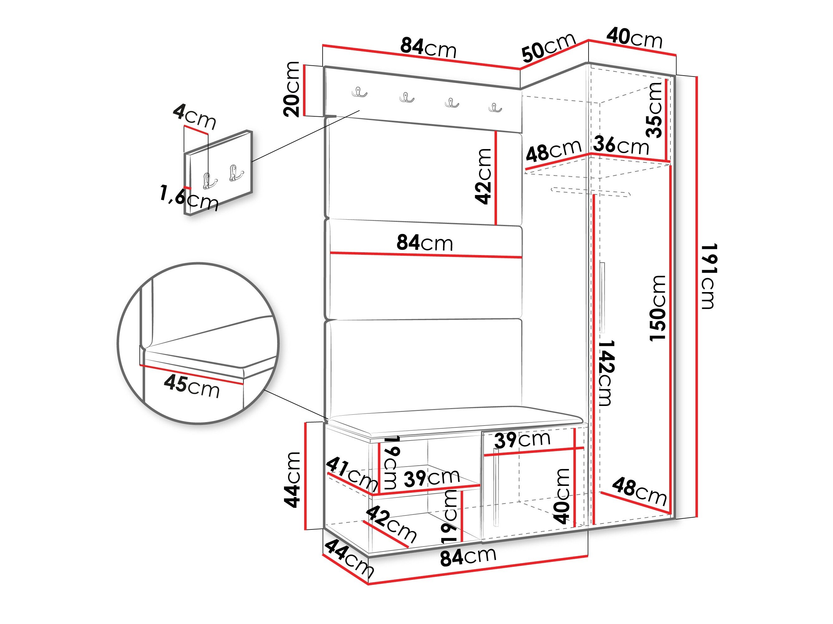 Entrésæt Hartford 525 (Hvid)