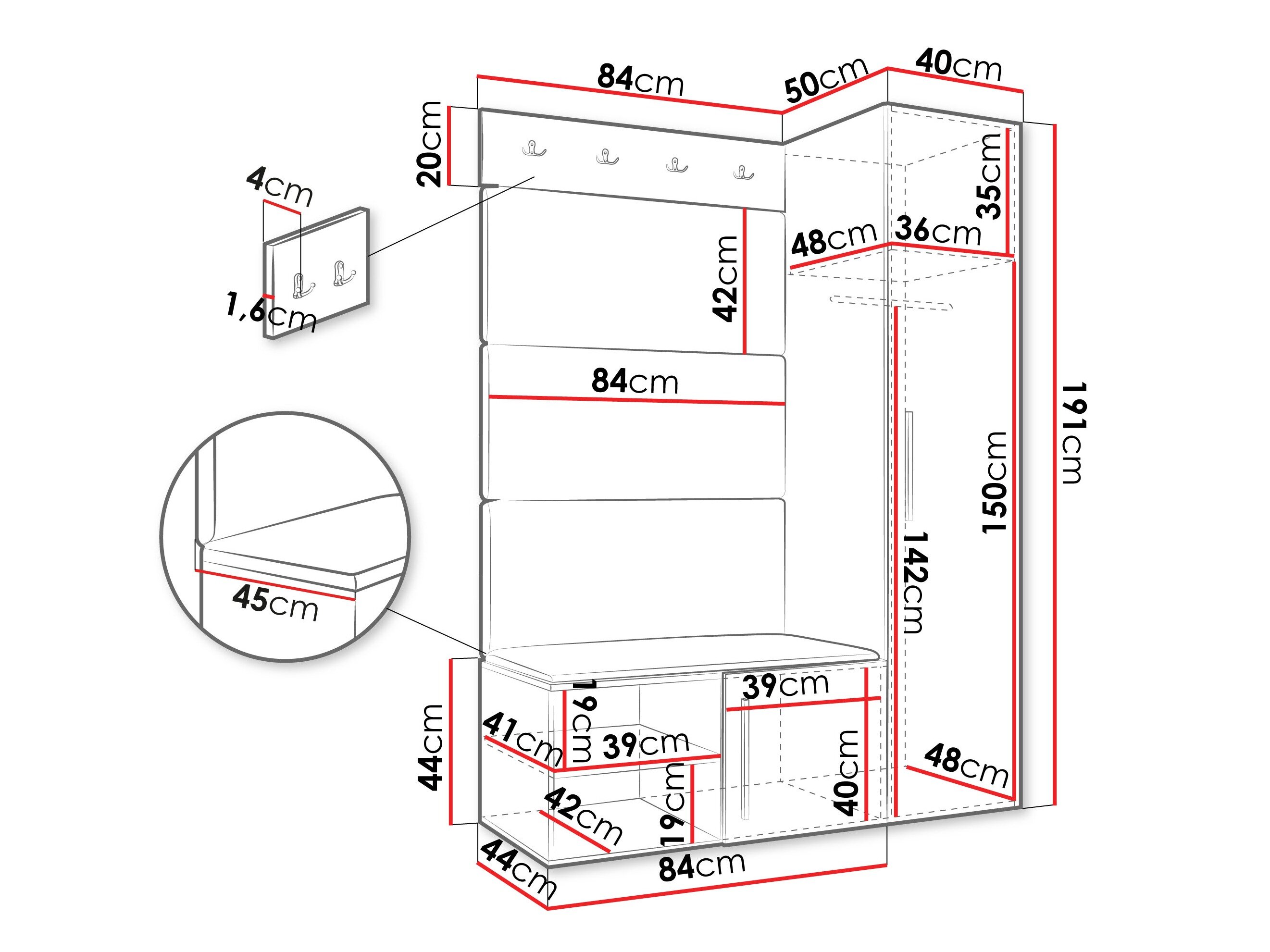 Entrésæt Hartford 525 (Hvid)