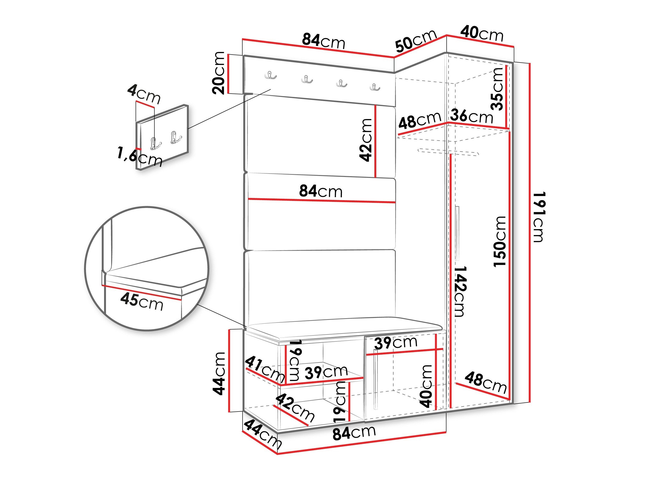 Entrésæt Hartford 525 (Hvid)