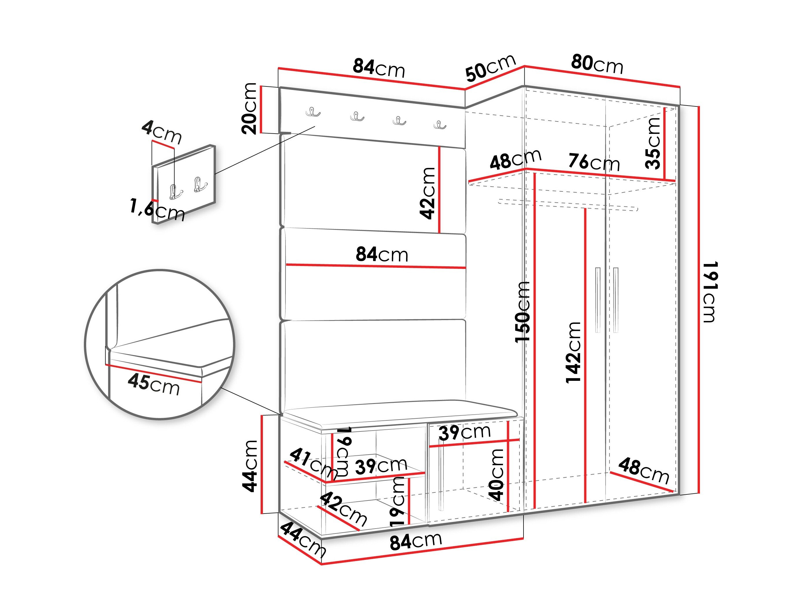 Entrésæt Hartford 526 (Hvid)