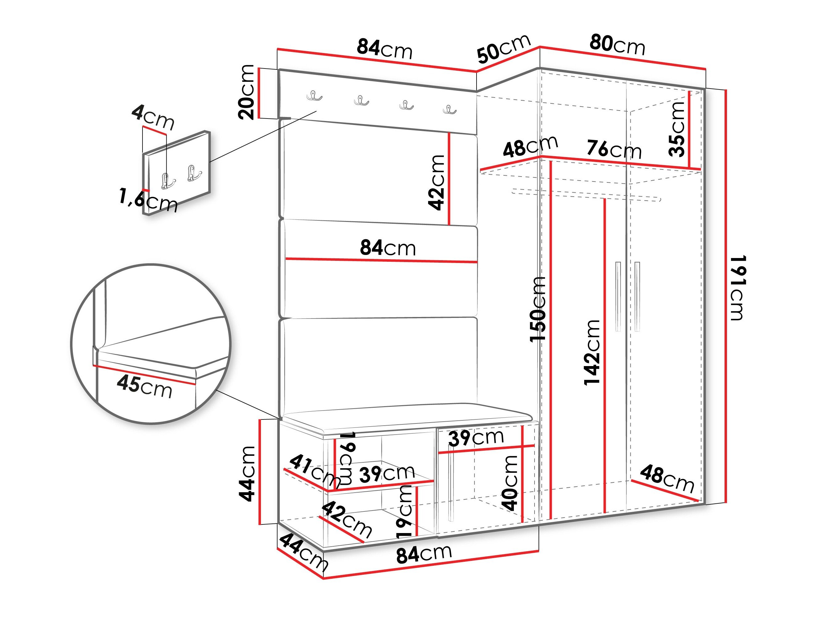 Entrésæt Hartford 526 (Hvid)