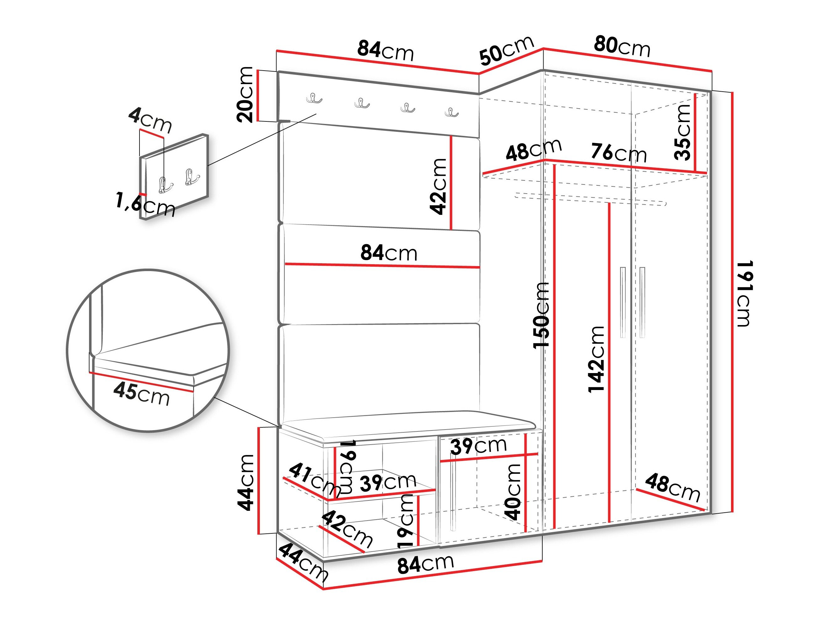 Entrésæt Hartford 526 (Hvid)