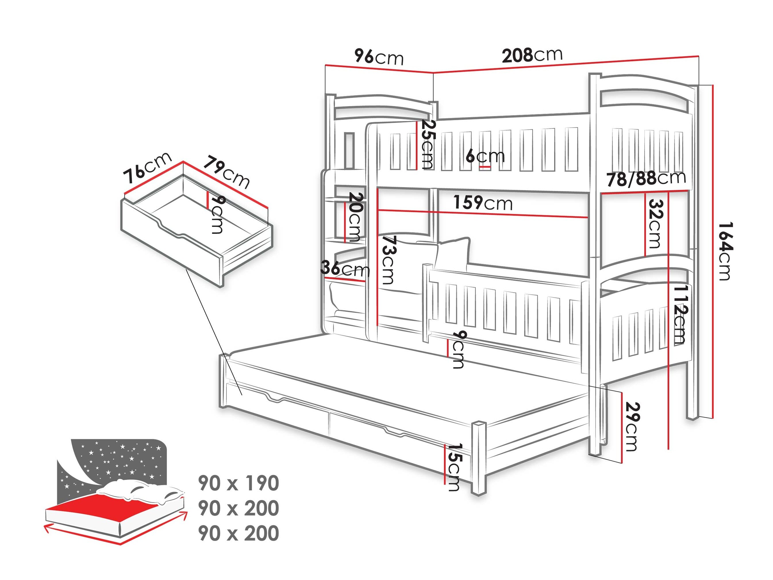 Køjeseng Vista 120 (Kashmir)