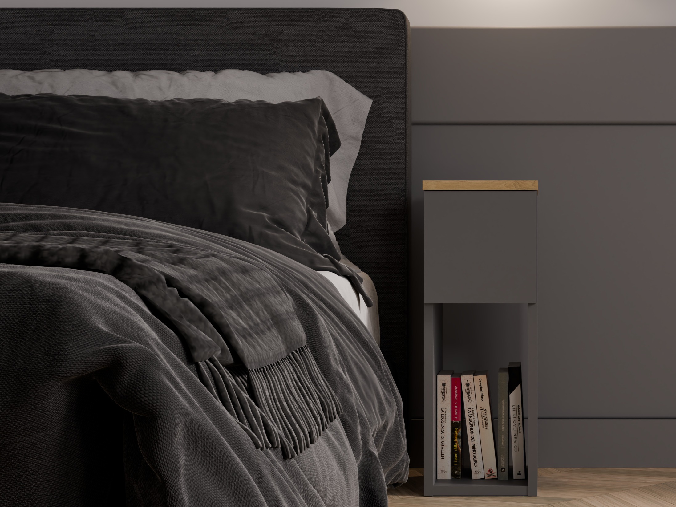 Sengebord Mandeville 304 (Antracit + Artisan eg)