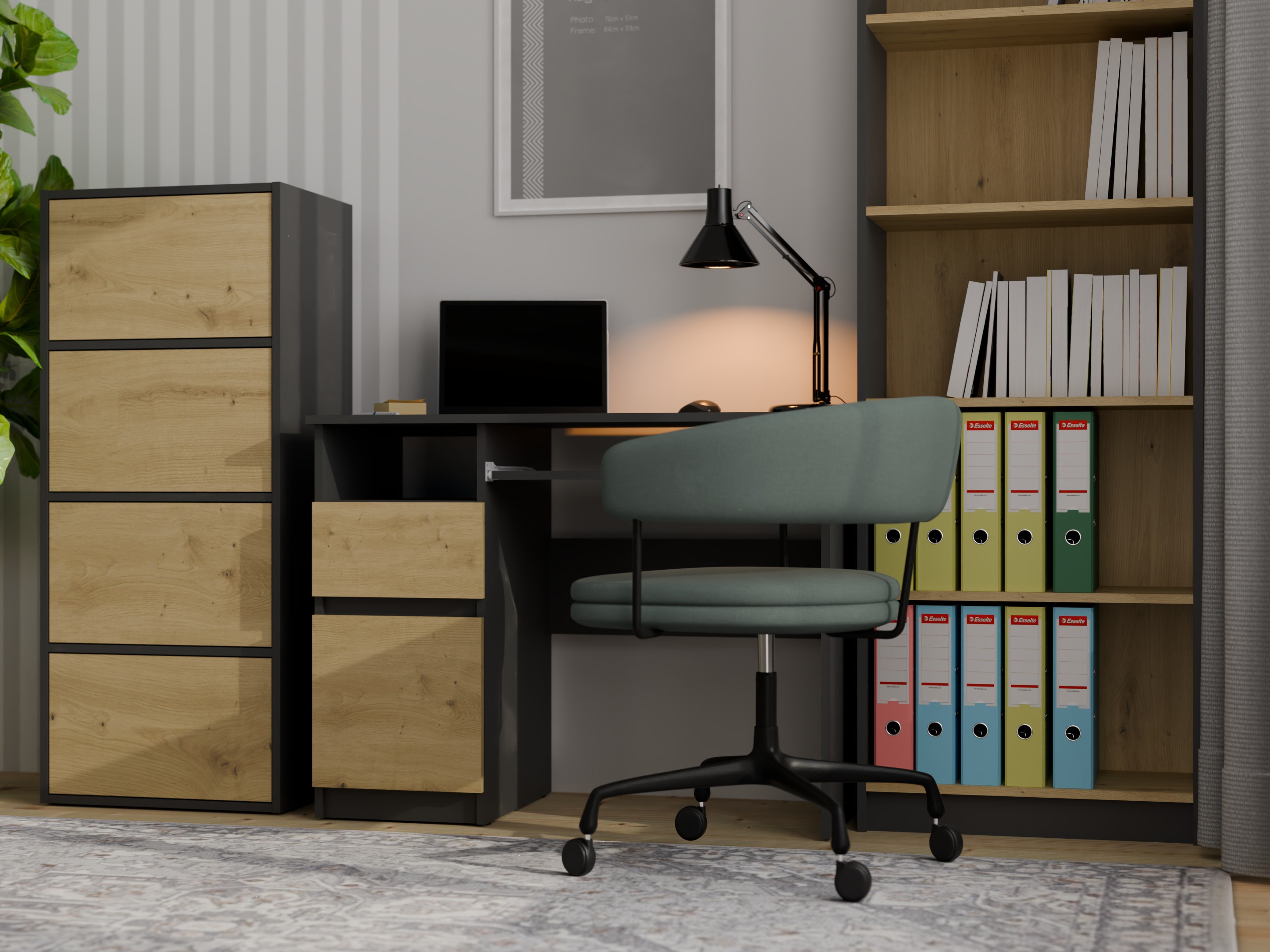 Skænk Mandeville 298 (Antracit + Artisan eg)