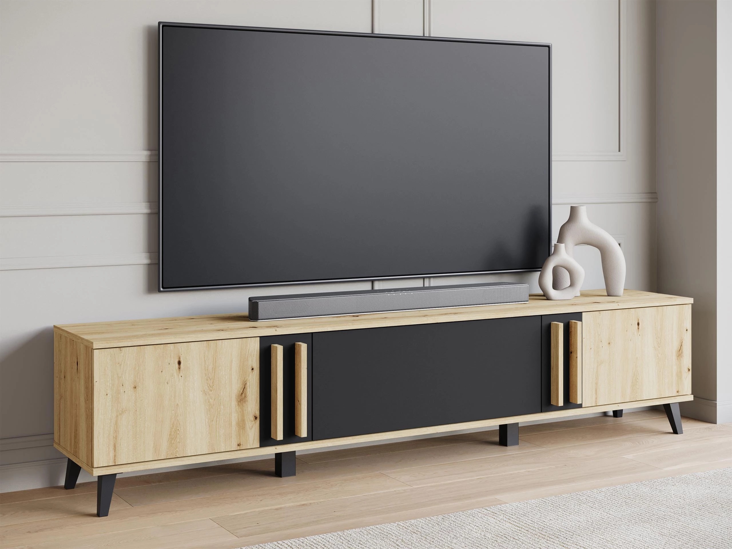 TV-bord Facetor (Artisan eg + Grafit)