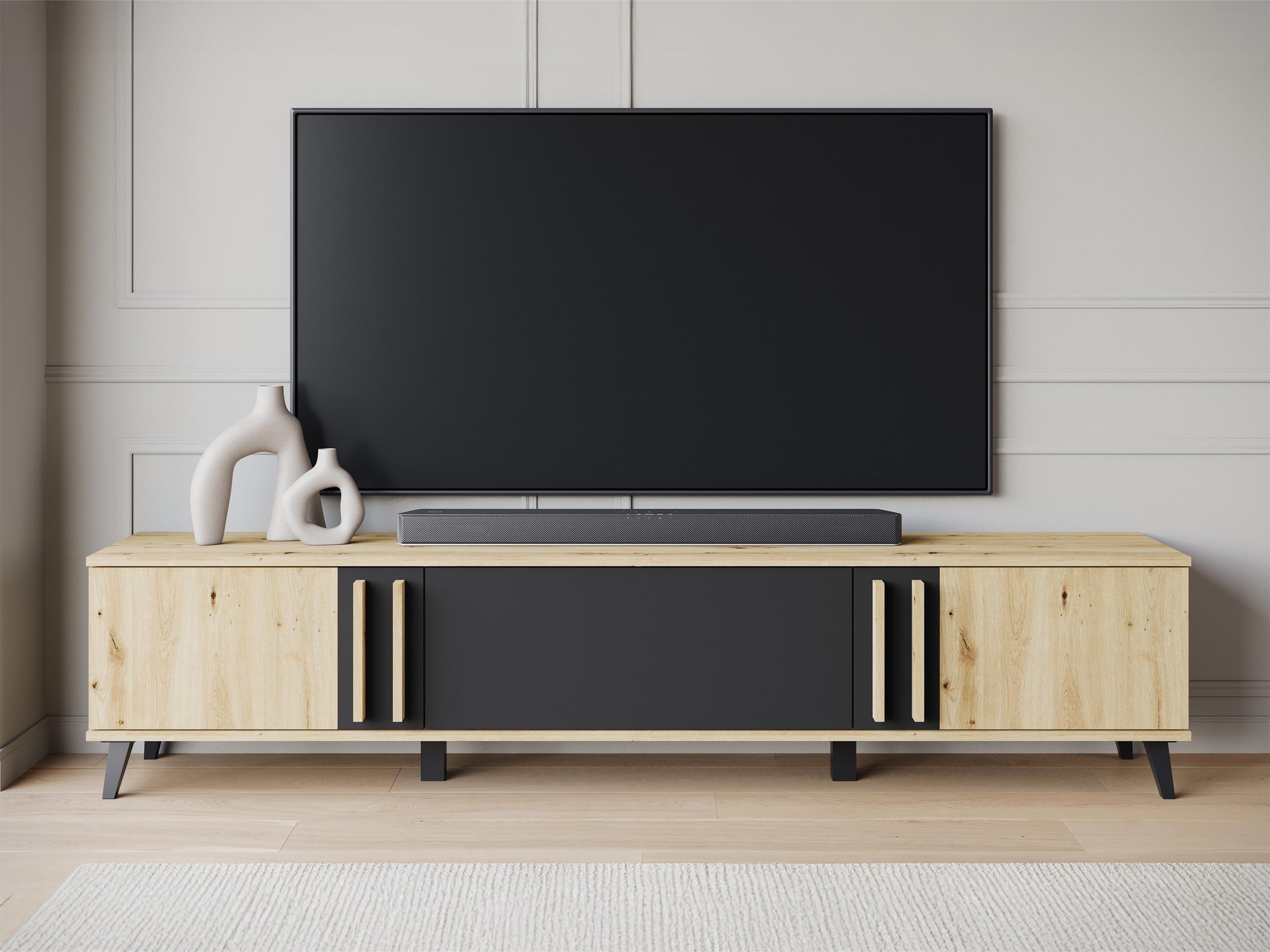 TV-bord Facetor (Artisan eg + Grafit)
