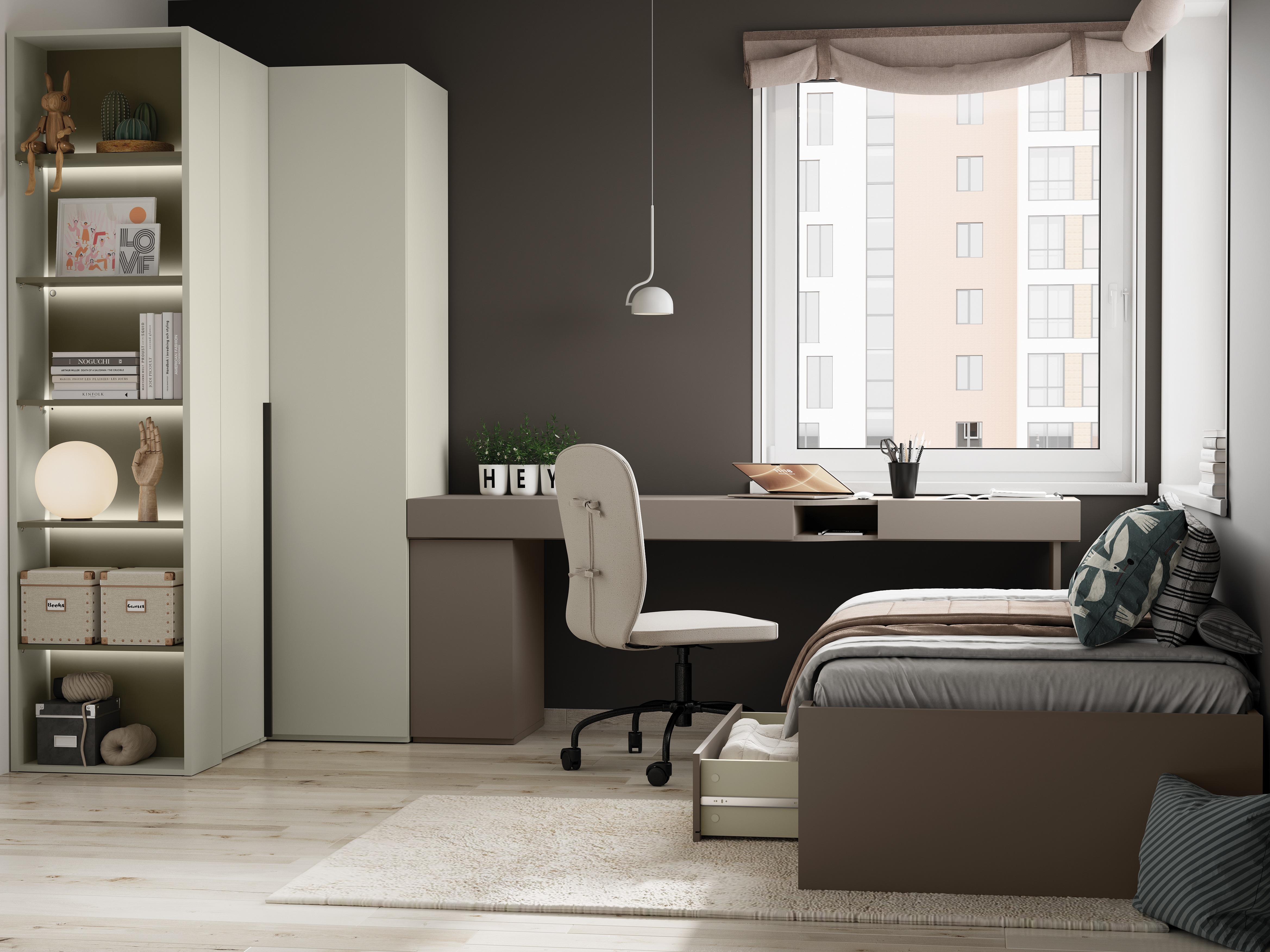 Reol Evareve 104 (Grøn + Lysebrun)