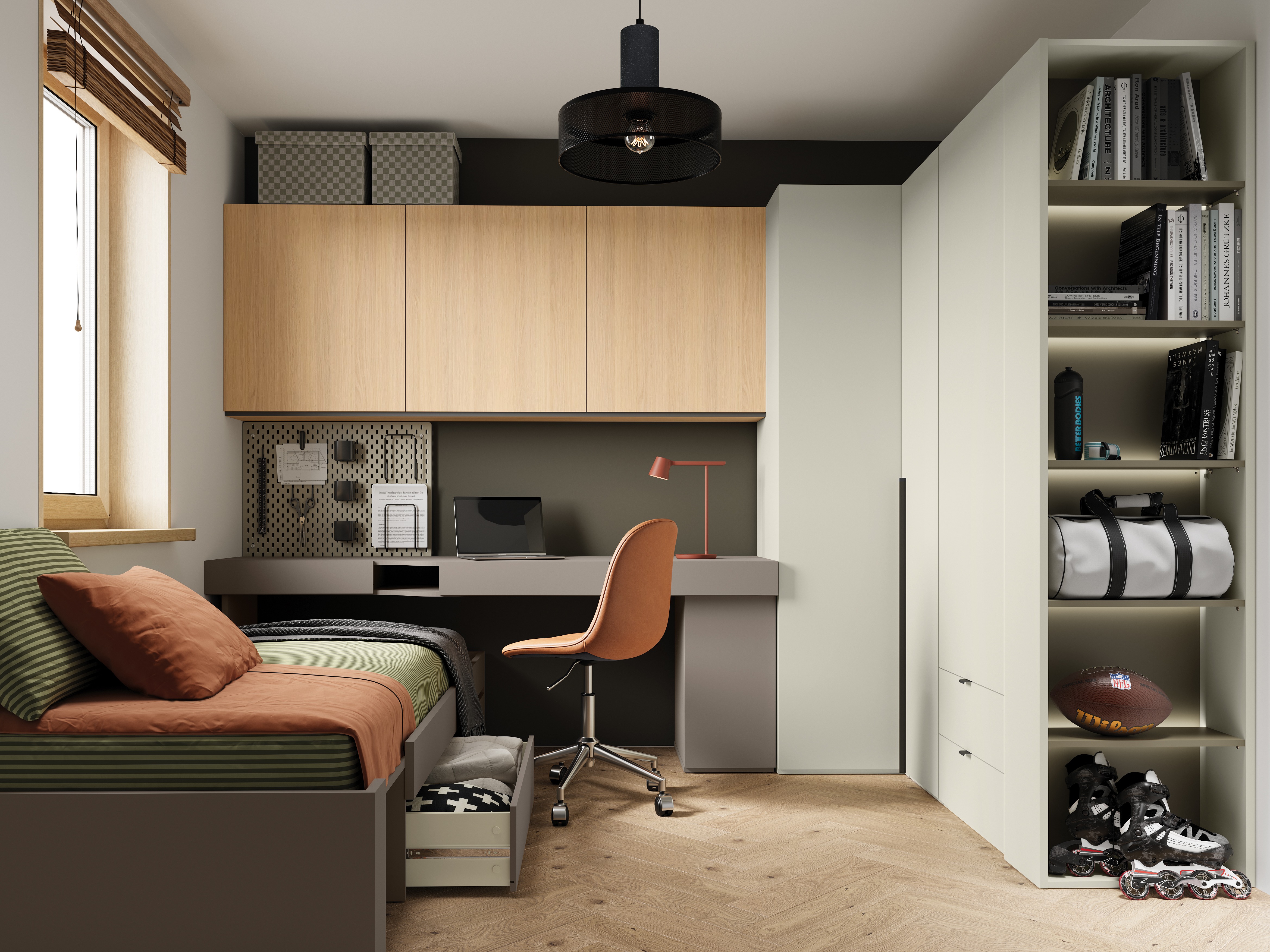 Reol Evareve 104 (Grøn + Lysebrun)