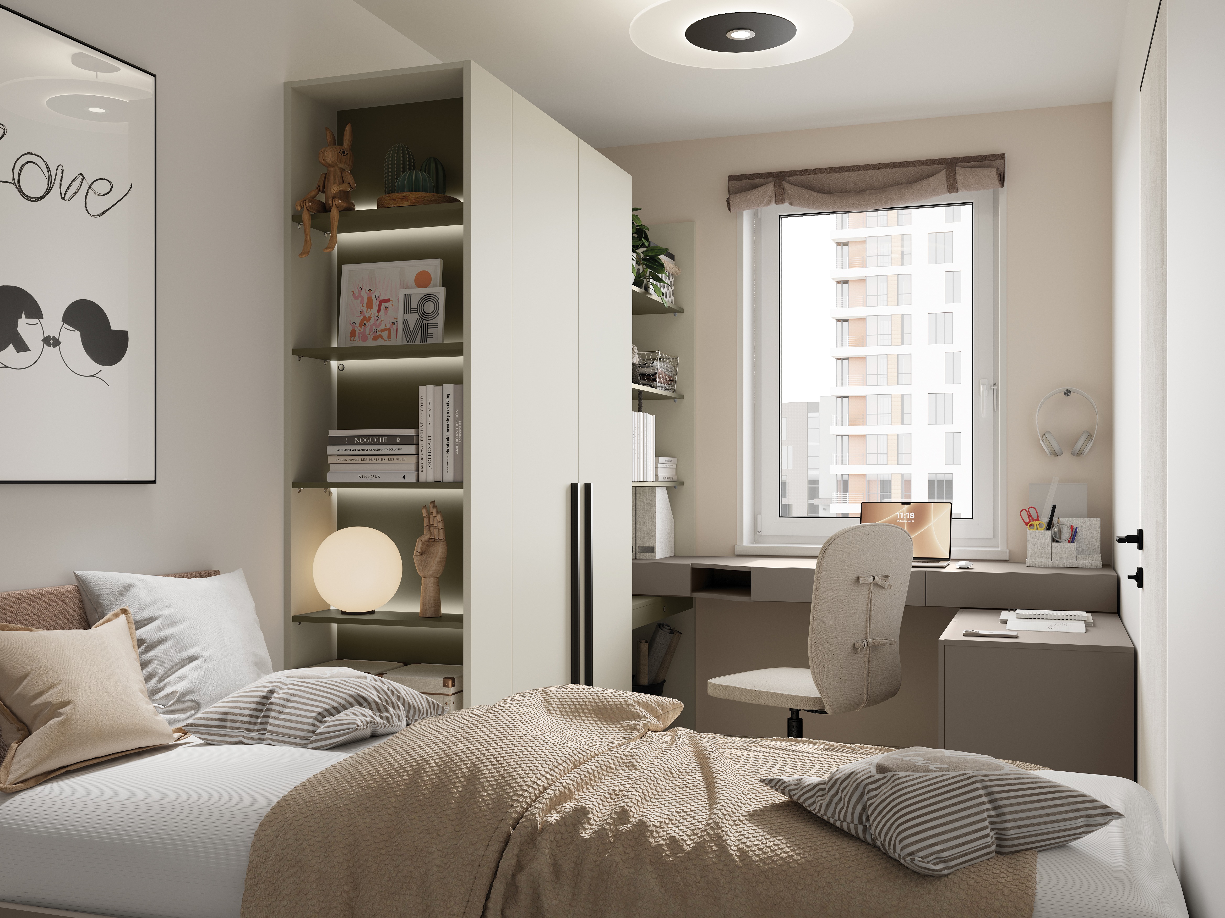 Reol Evareve 104 (Grøn + Lysebrun)