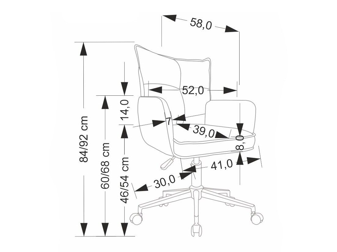 Kontorstol Houston 2005 (Lys grå + Hvid)