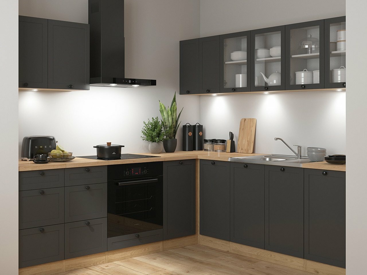Modulkøkkensæt Classic Grey Oak 121