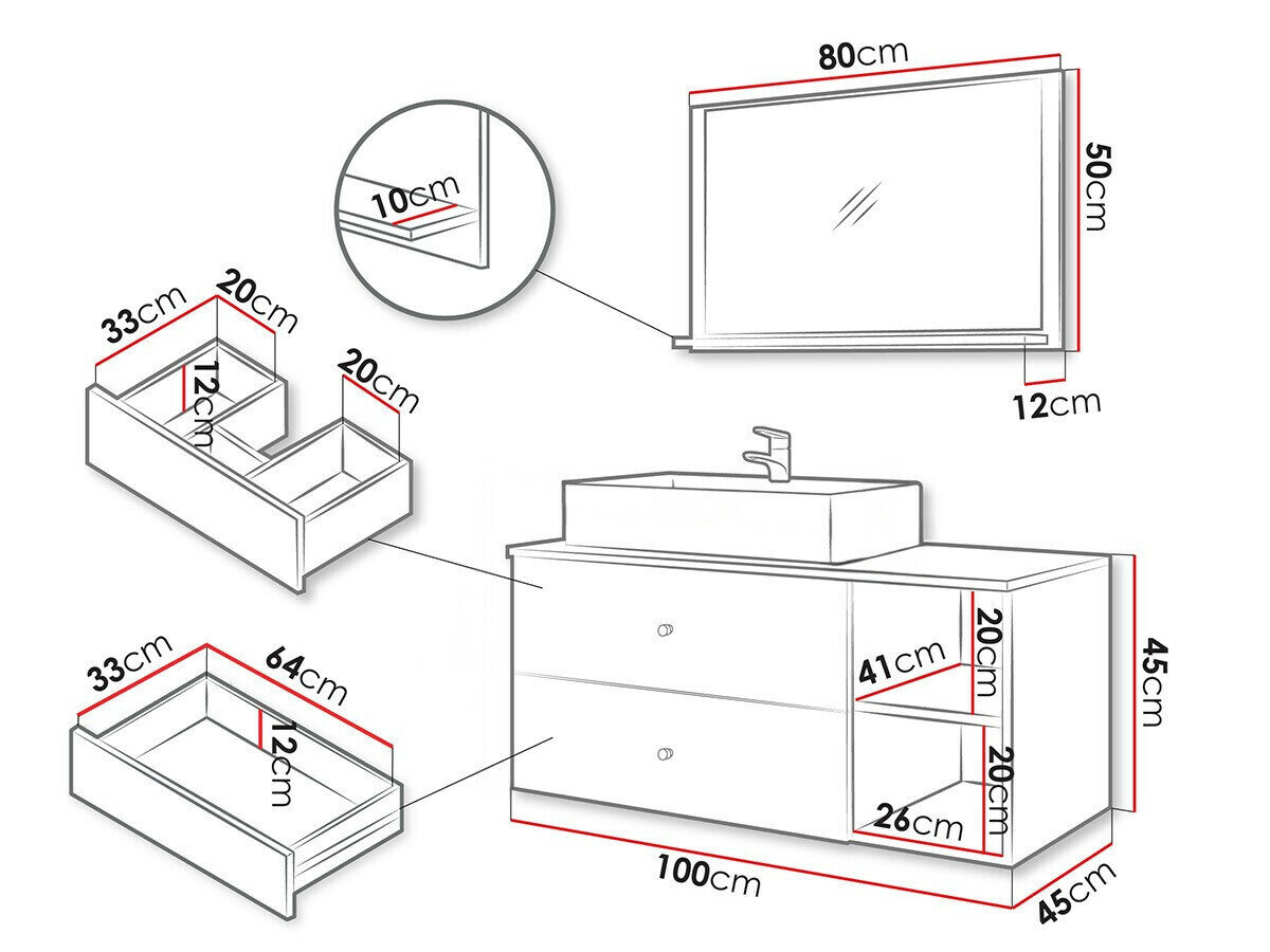 Badeværelsessæt Ophruvi 100 (Lysebrun)