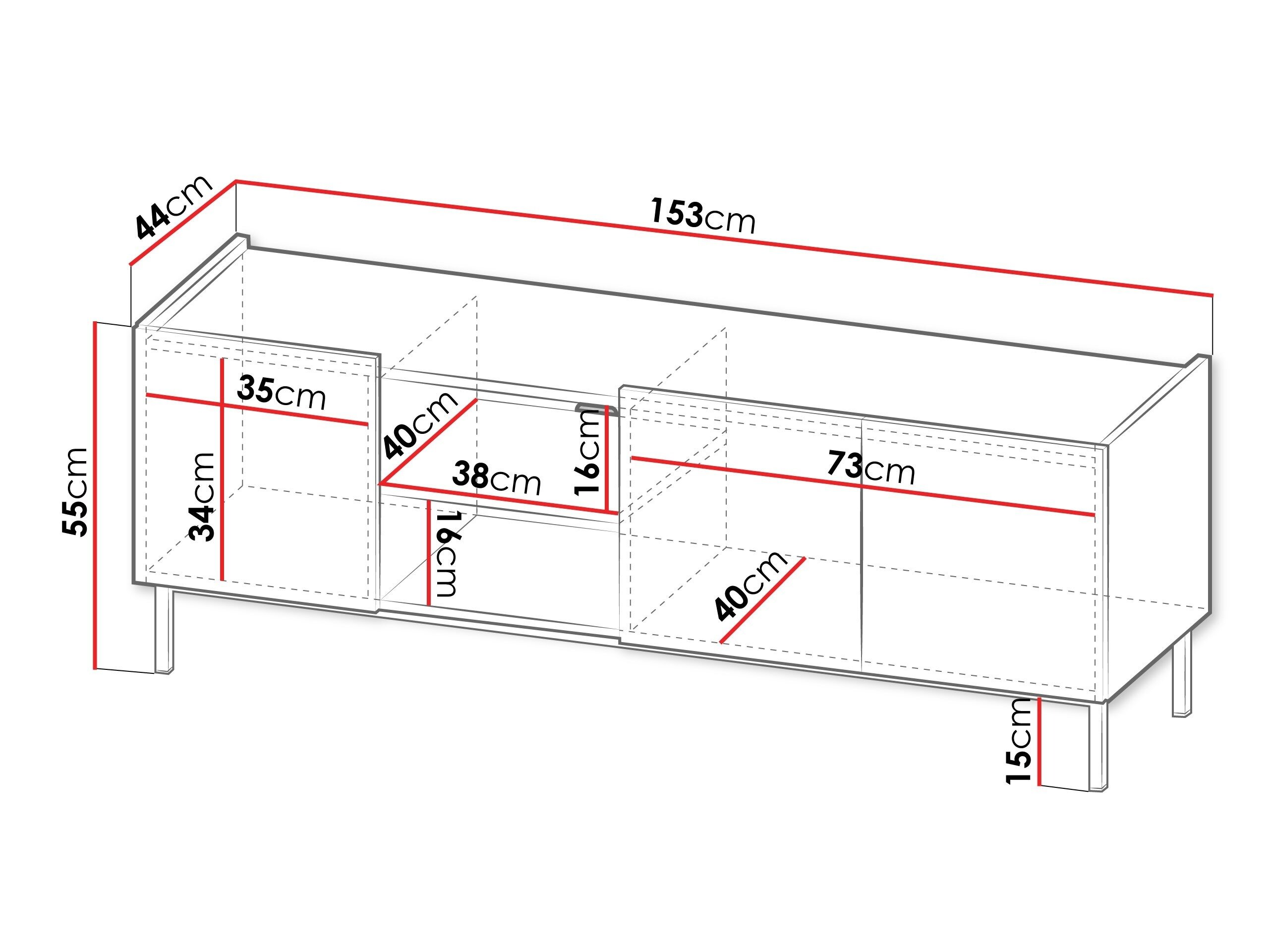 TV-bord Veldome 102 (Sort + Lysebrun)