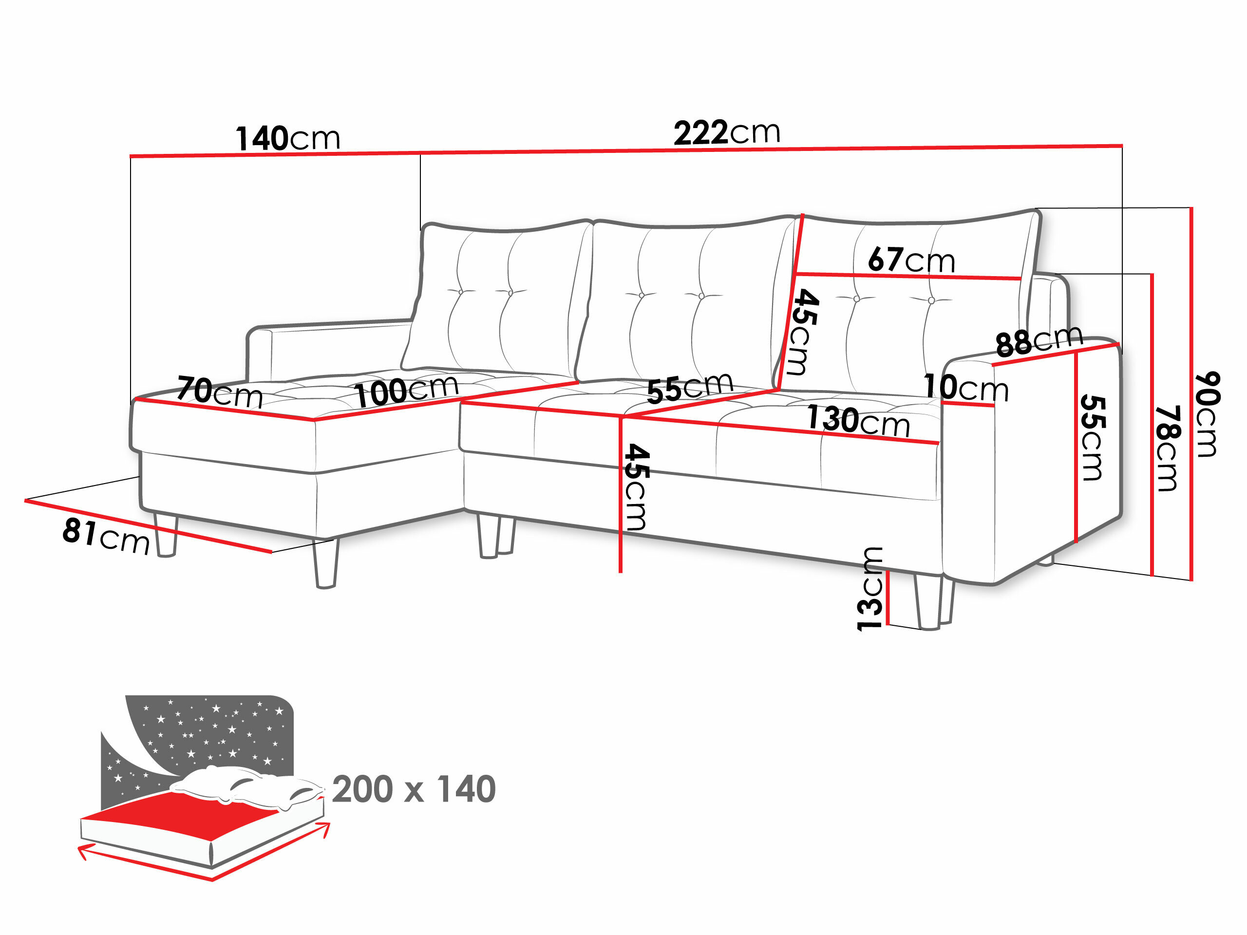 Hjørnesofa Boulder 100 (Malmo 28)