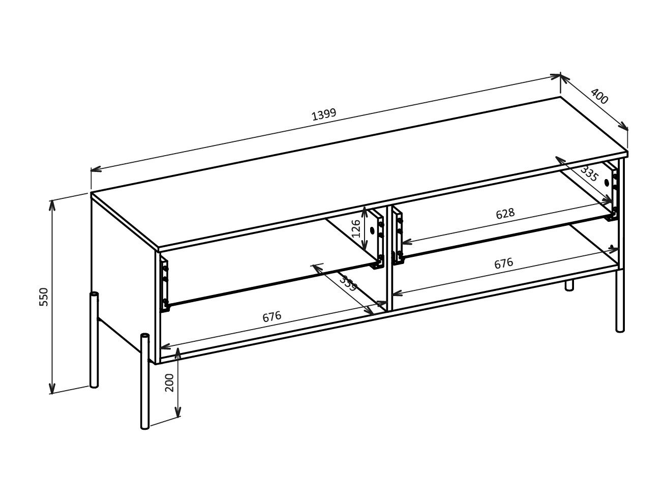 TV-bord Levtenu 108 (Egetræ)