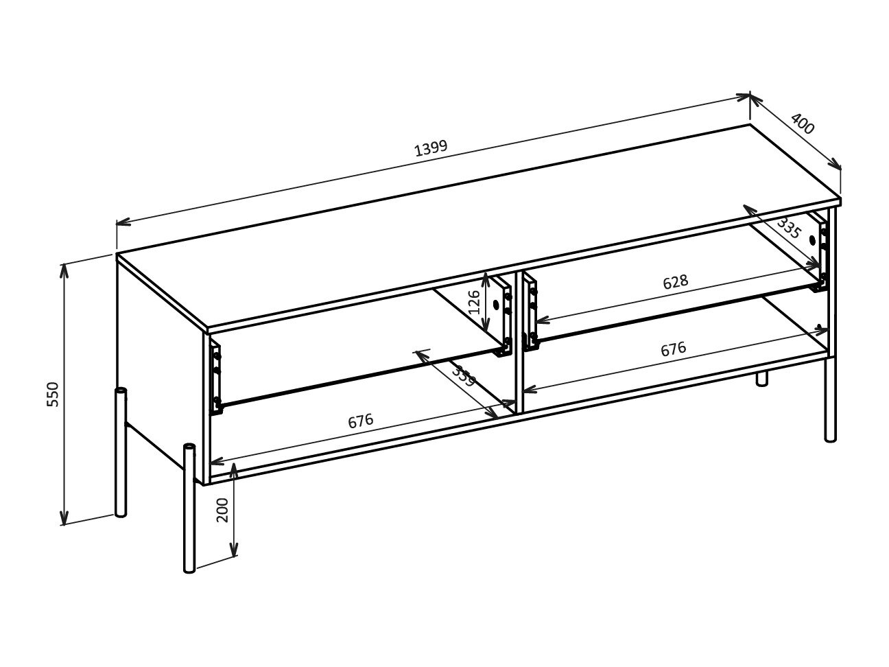 TV-bord Levtenu 109 (Egetræ + Kashmir)
