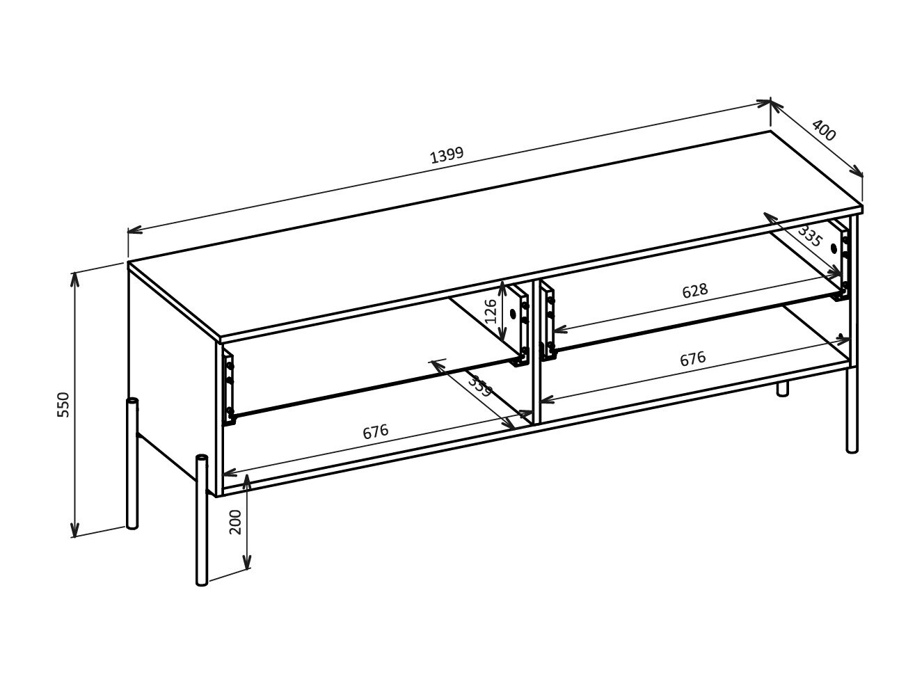 TV-bord Levtenu 109 (Kashmir)