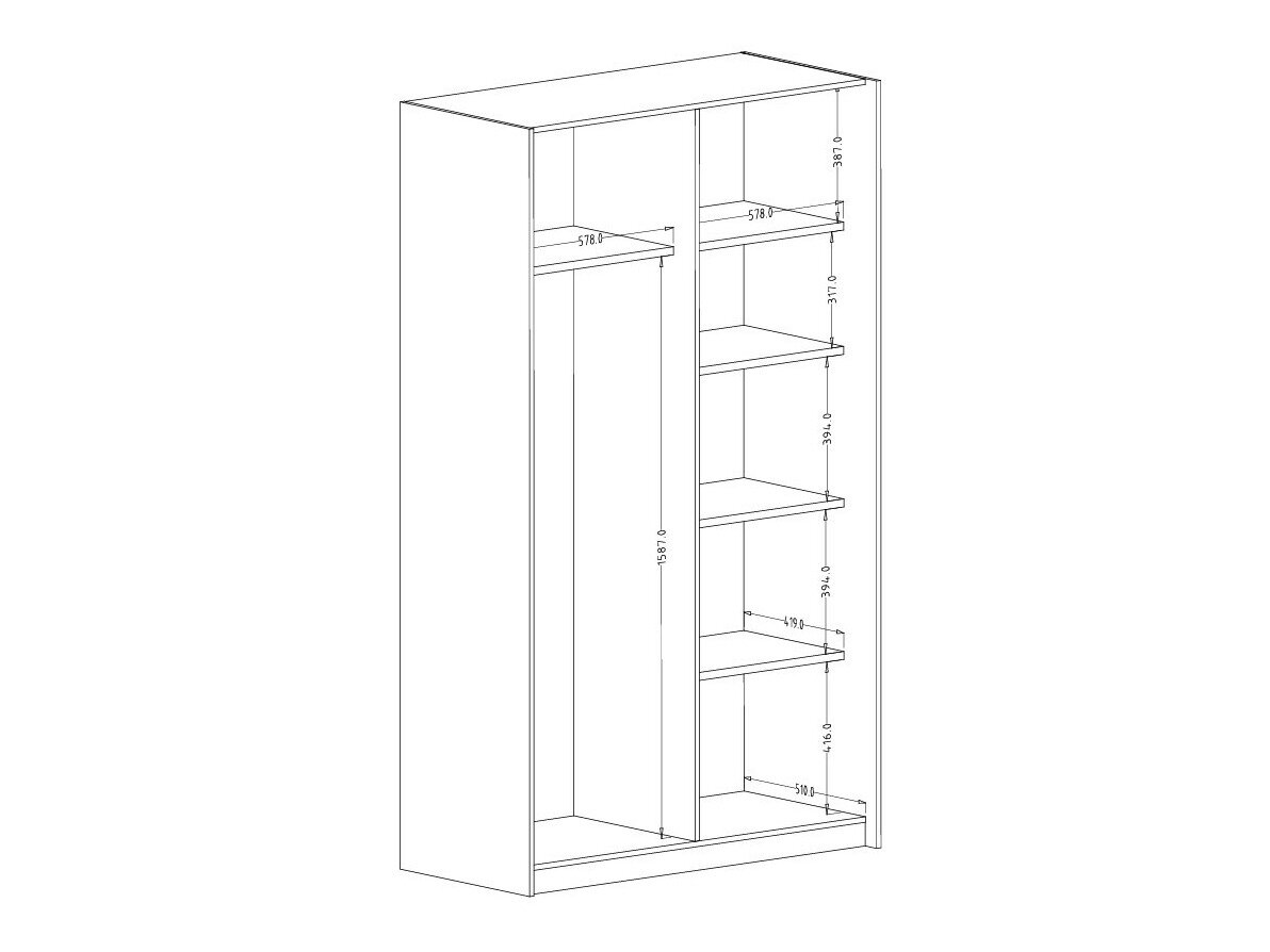Garderobeskab Austin 369 (Egetræ)