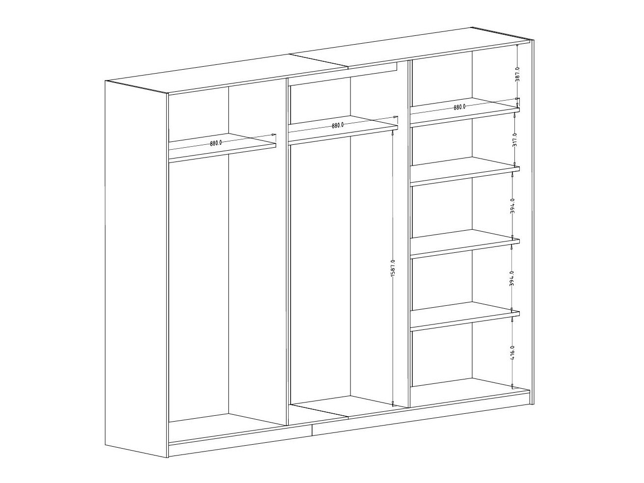 Garderobeskab Austin 370 (Egetræ)