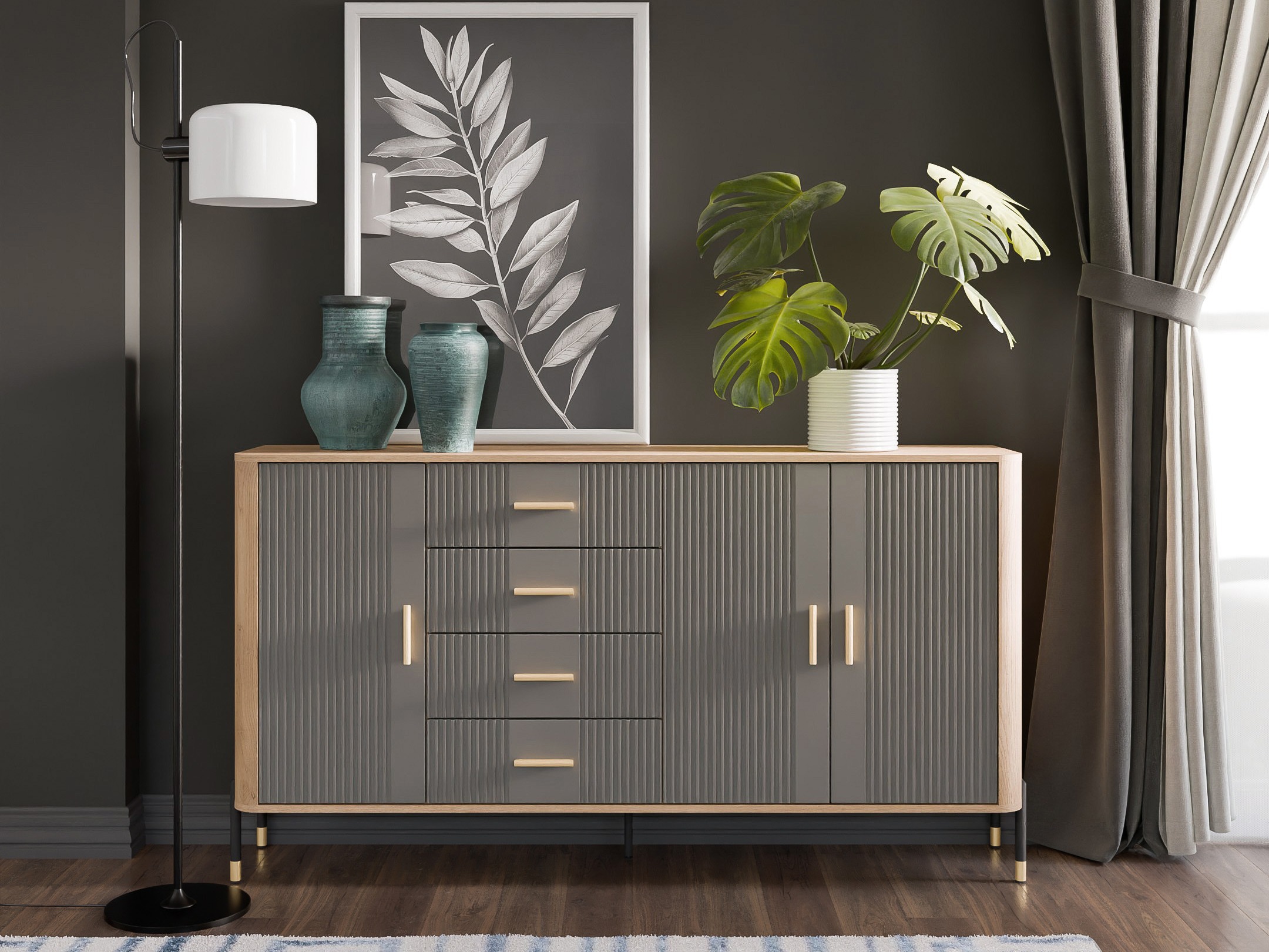 Kommode Flosora 121 (Grå)