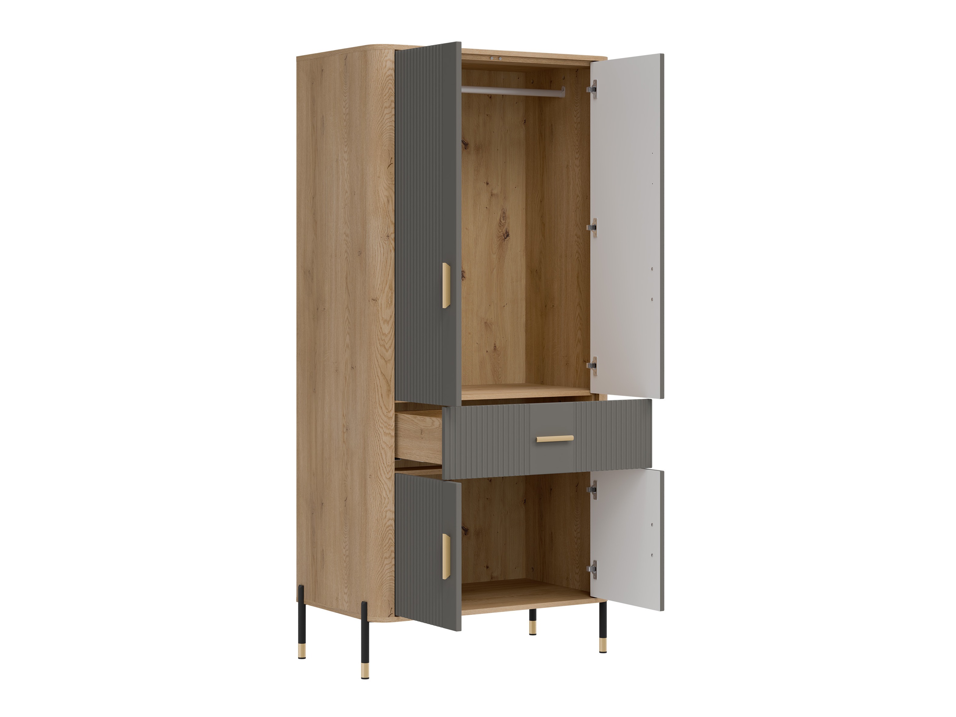 Garderobeskab Flosora 133 (Grå)