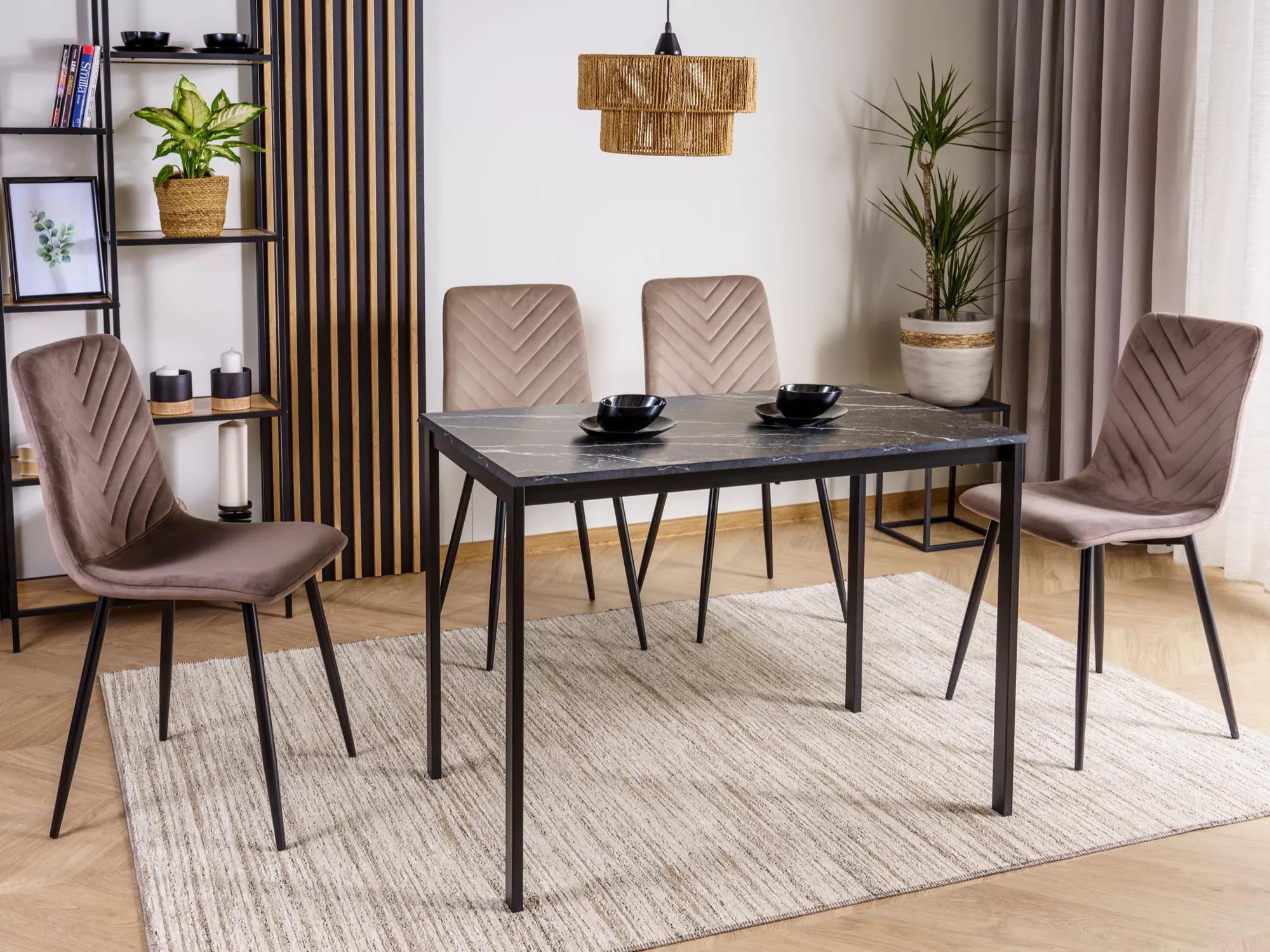 Bord Detroit 861 (Sort marmor + Sort)
