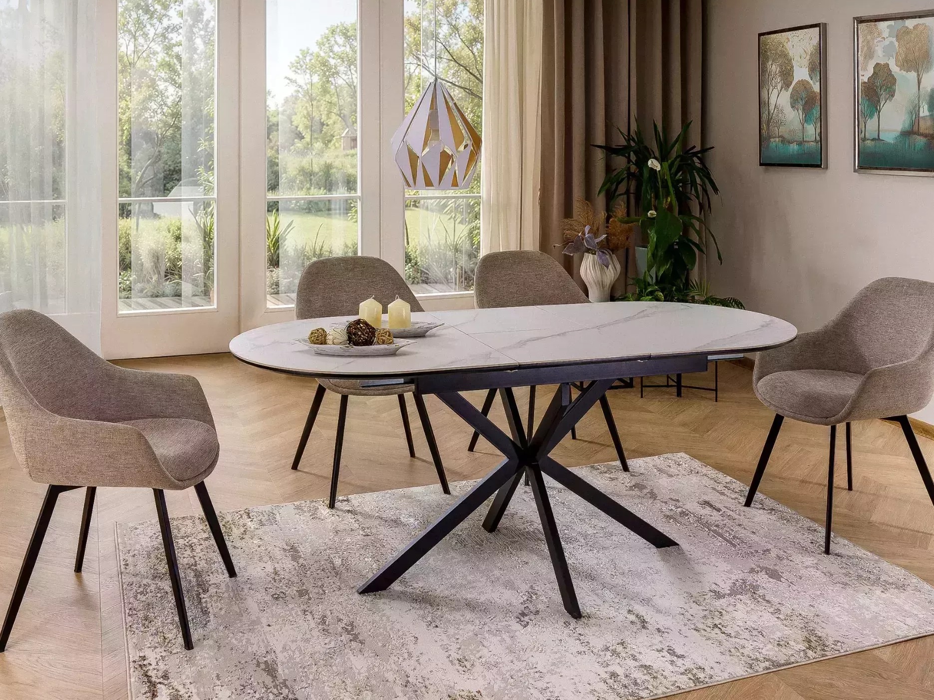 Bord Detroit 862 (Hvid marmor)