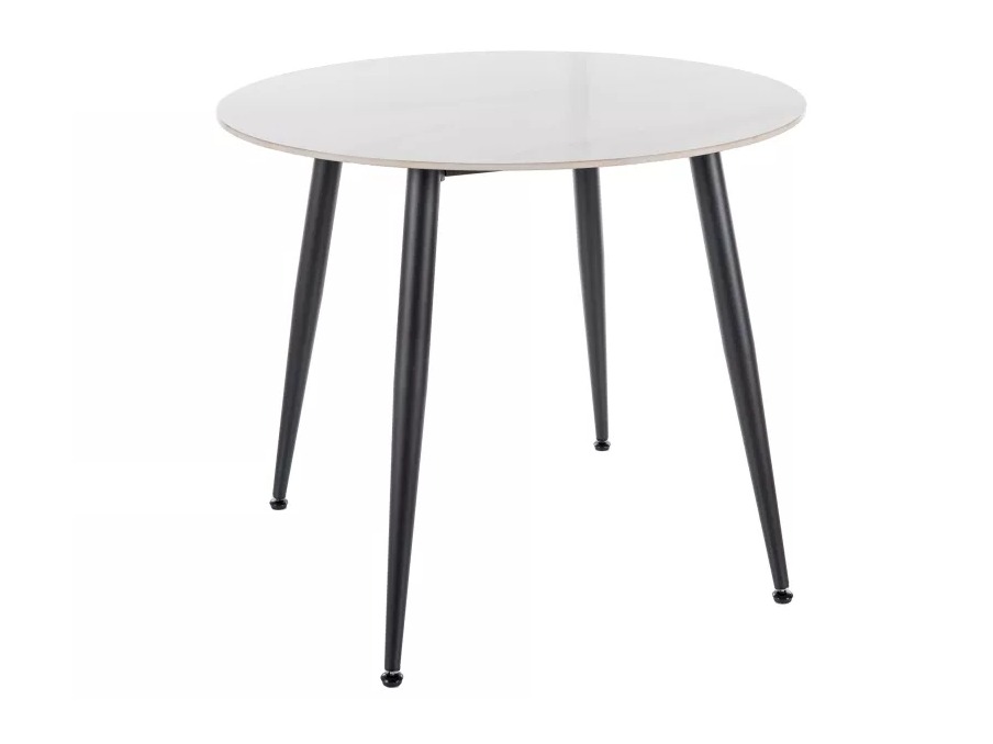 Bord Detroit 871 (Hvid marmor + Sort)