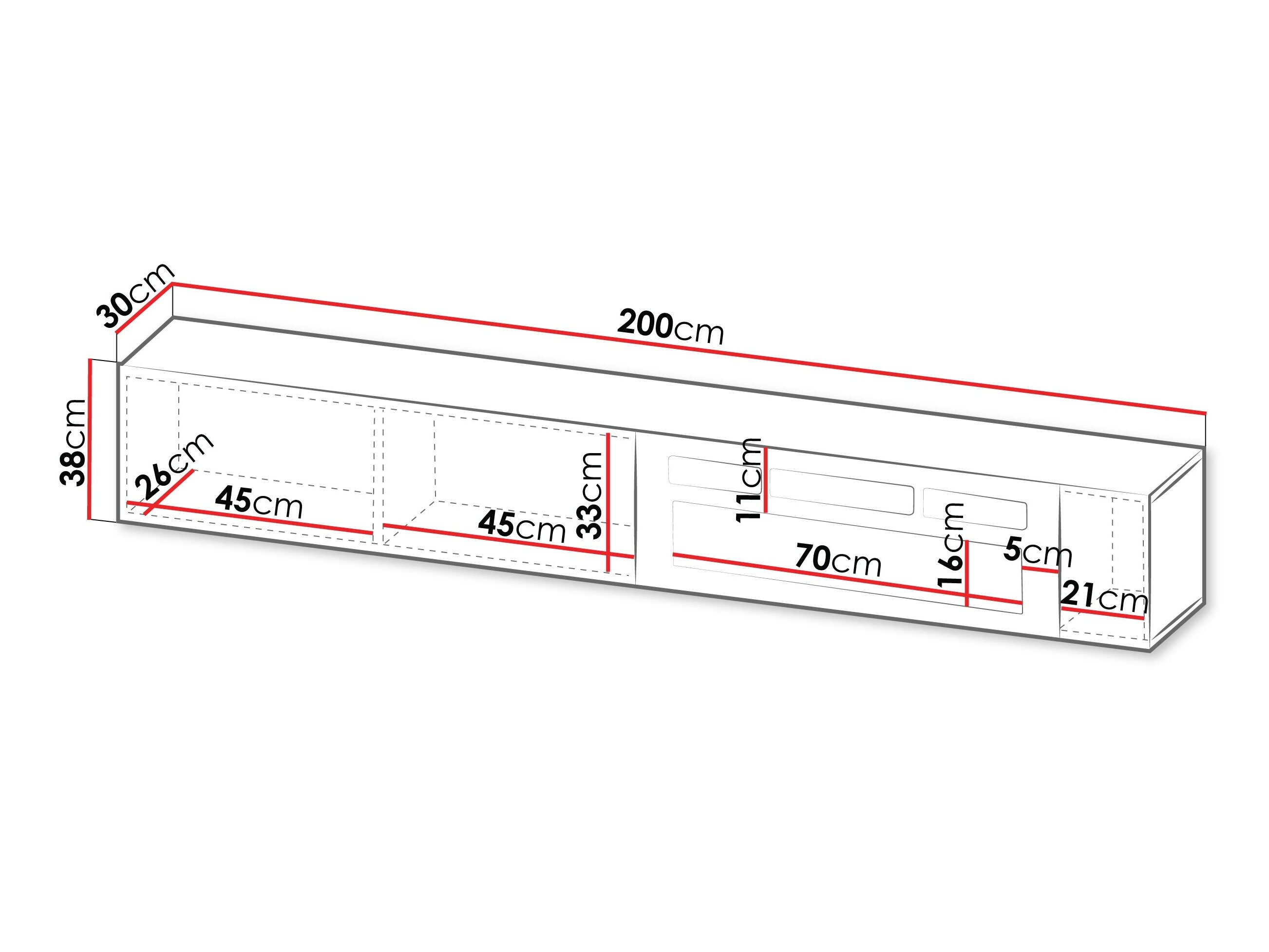 TV-bord Calveru 110 (Sort)