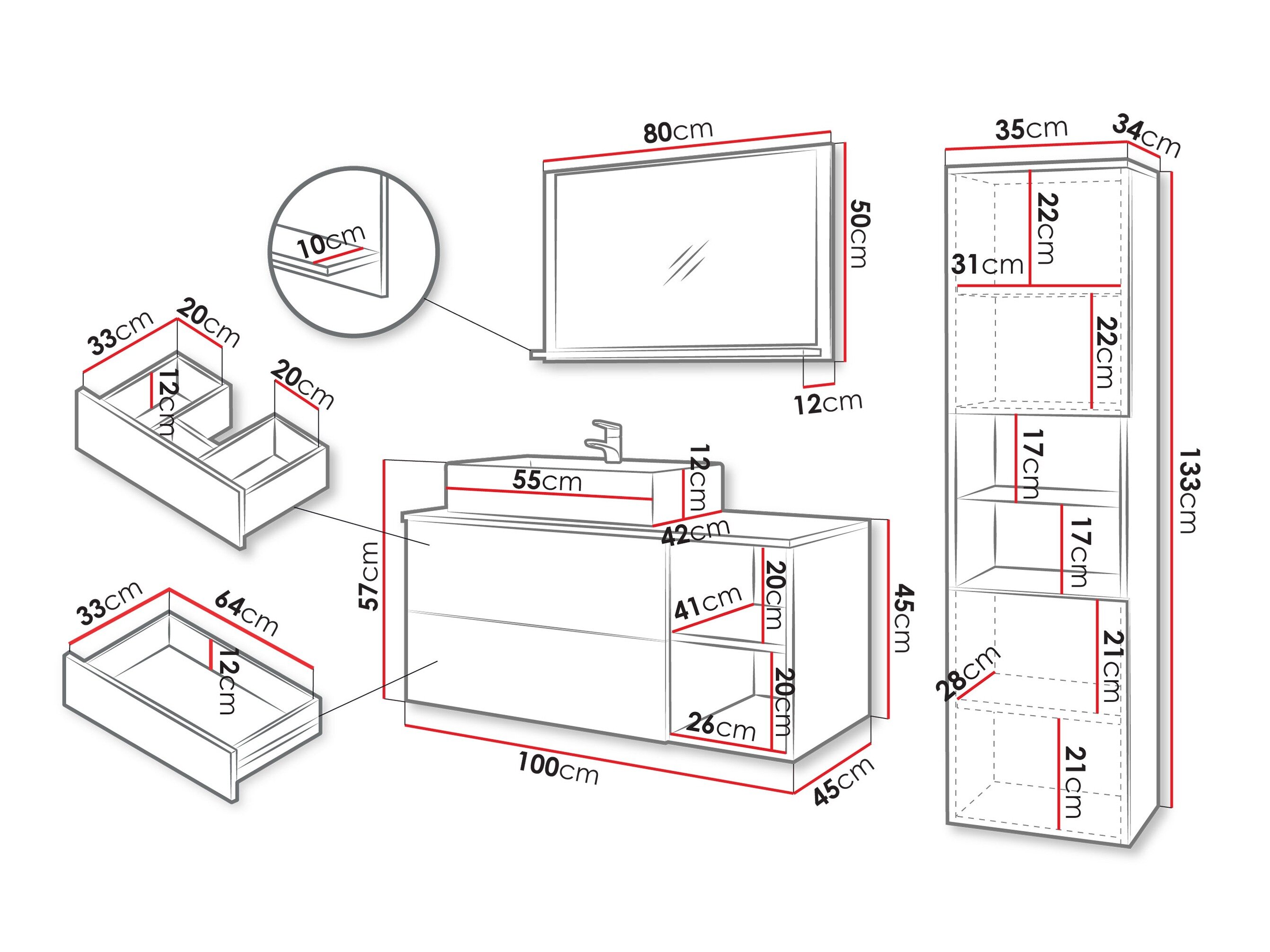 Badeværelsessæt Ophruvi 104 (Egetræ)