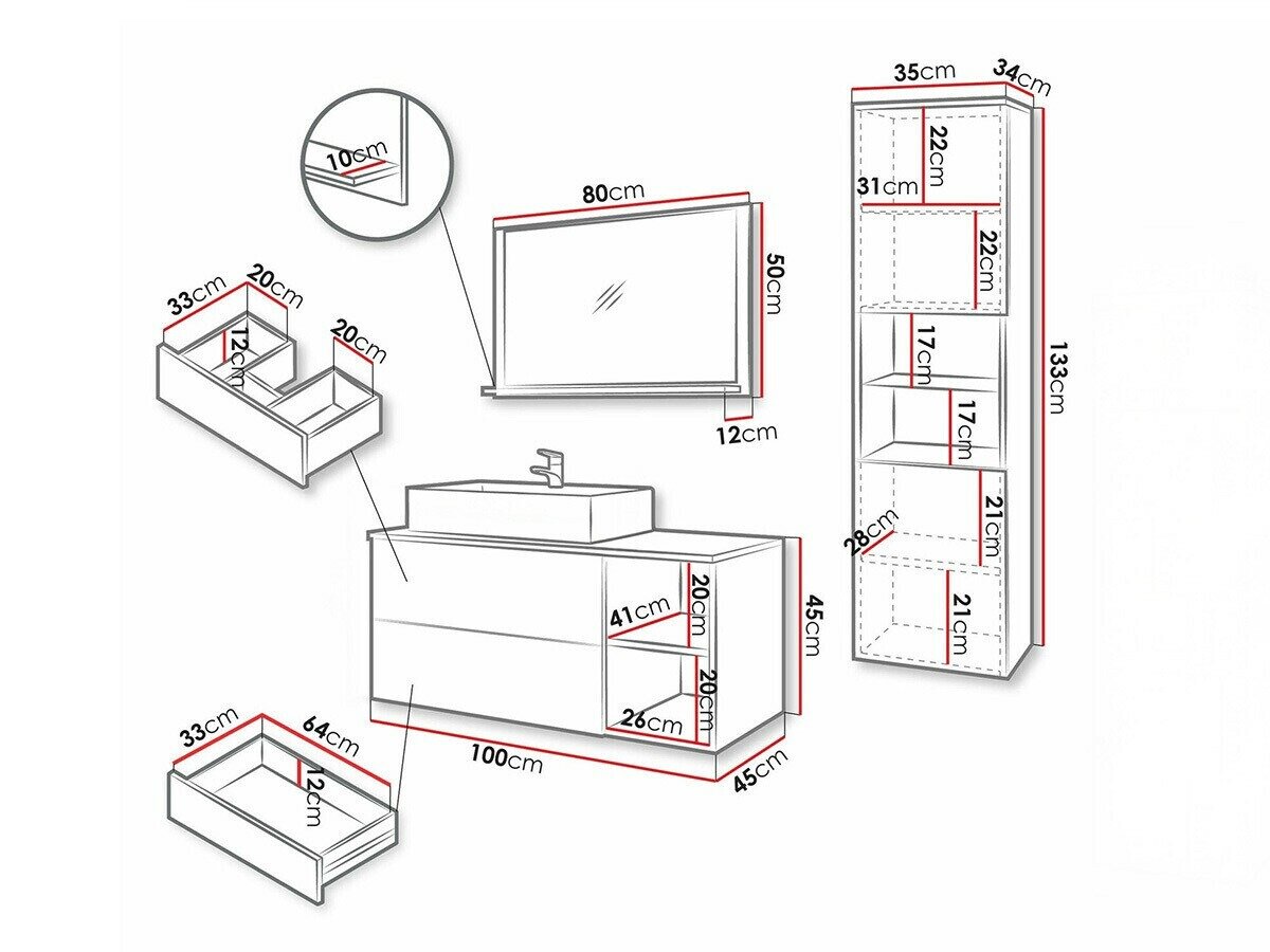 Badeværelsessæt Ophruvi 104 (Egetræ)