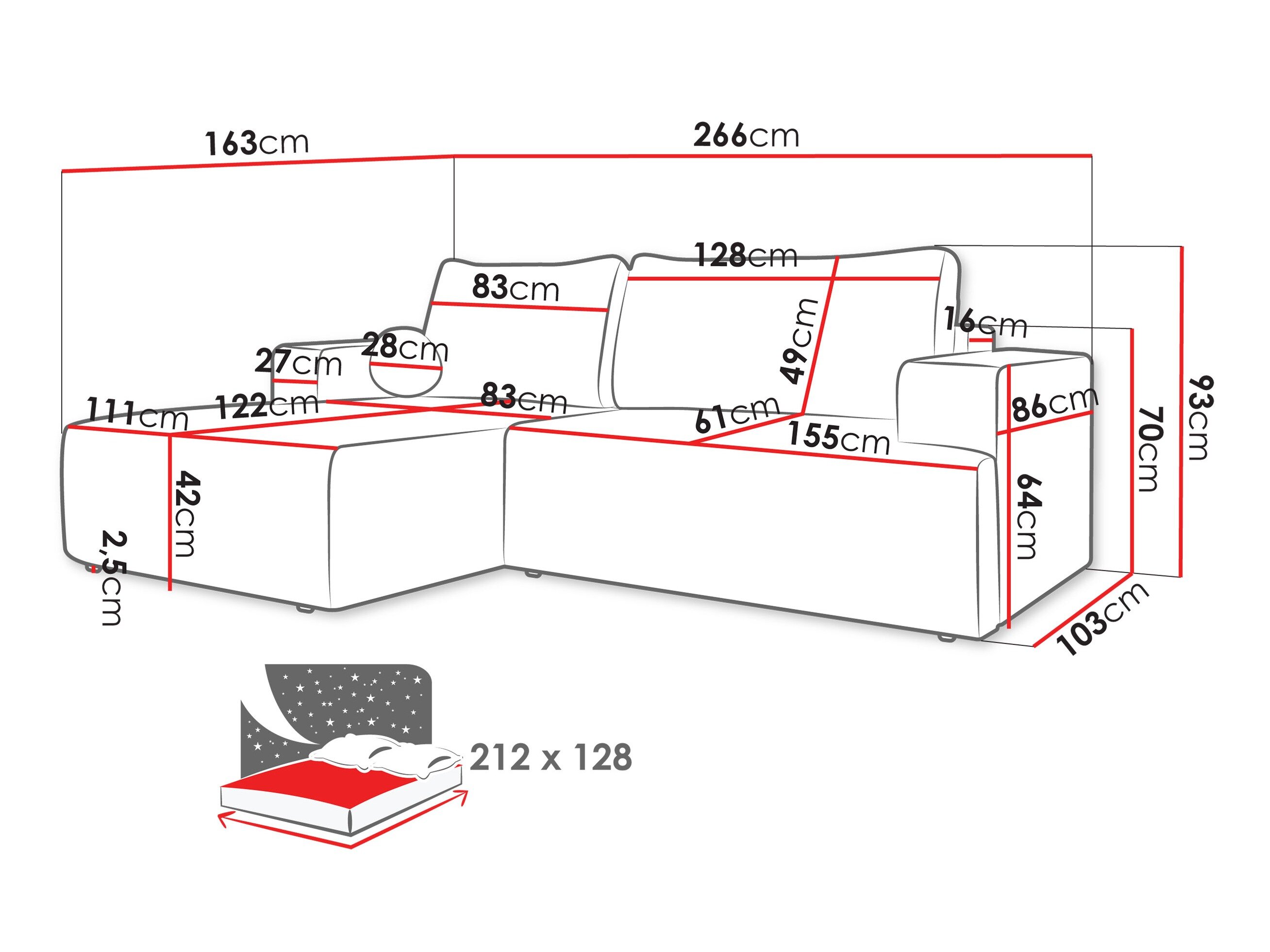 Hjørnesofa Comfivo 456 (Taro 57)