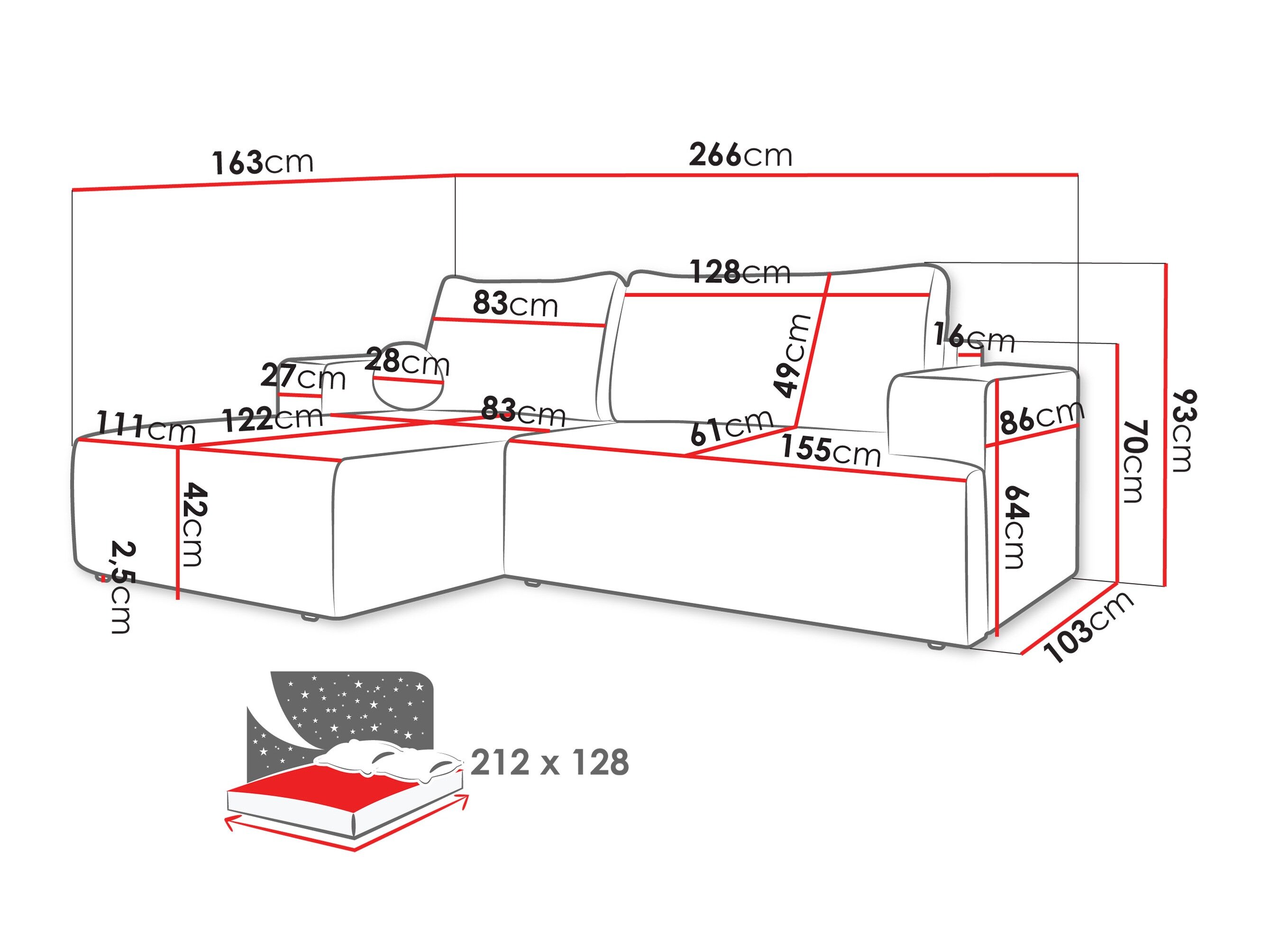 Hjørnesofa Comfivo 456 (Taro 57)