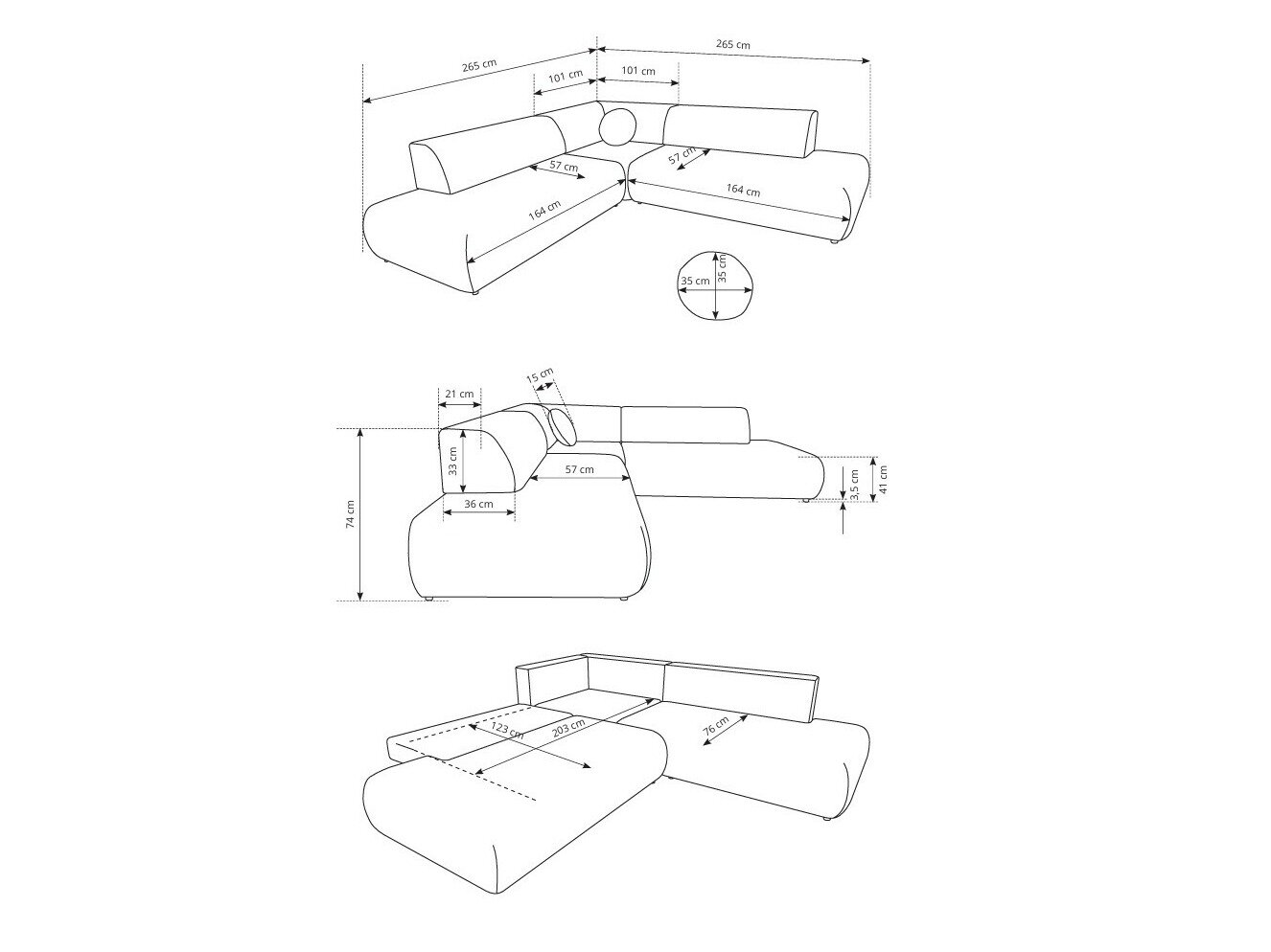 Hjørnesofa Kingston 186 (Vinci 07)