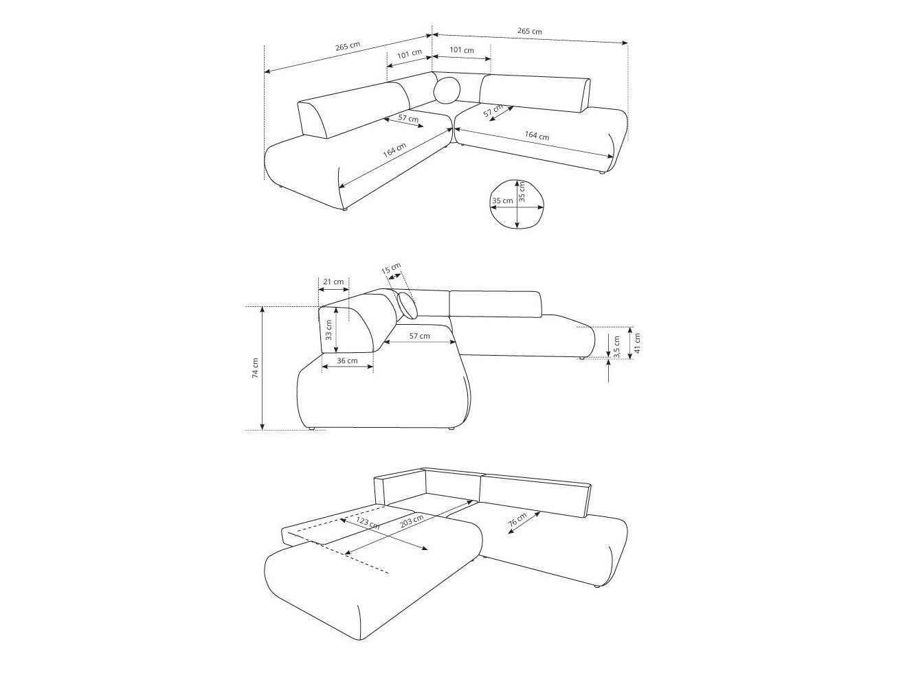 Hjørnesofa Kingston 186 (Vinci 75)