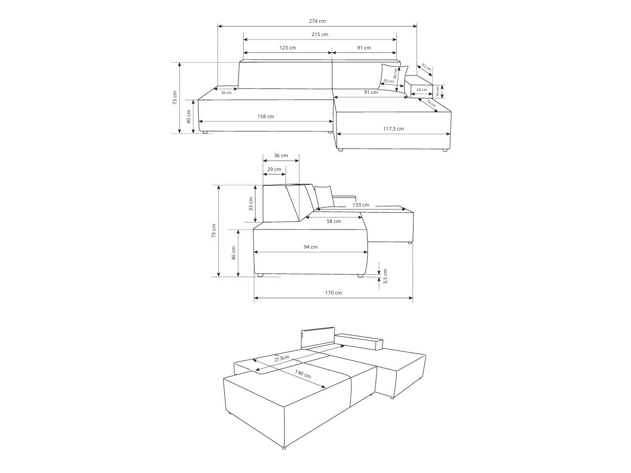 Hjørnesofa Kingston 187 (Dunbar 35)