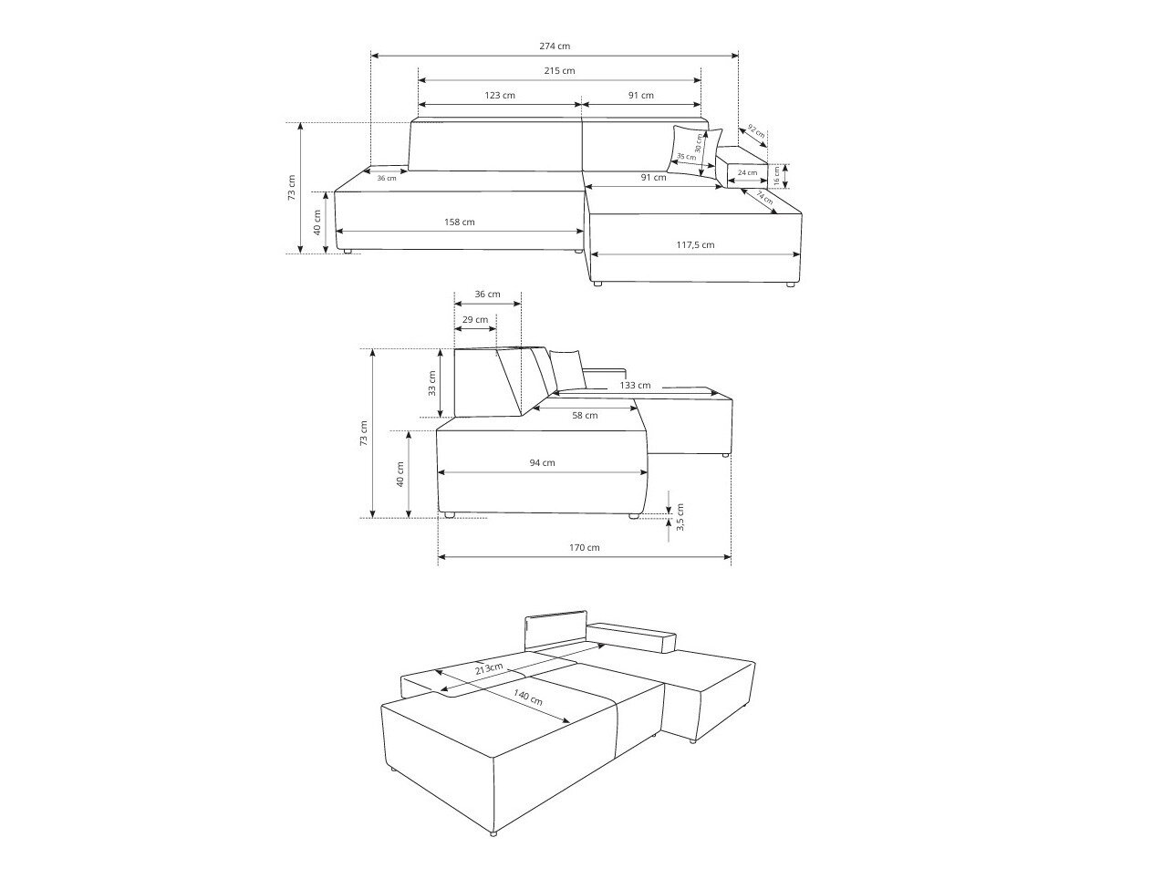 Hjørnesofa Kingston 187 (Tilia 01)