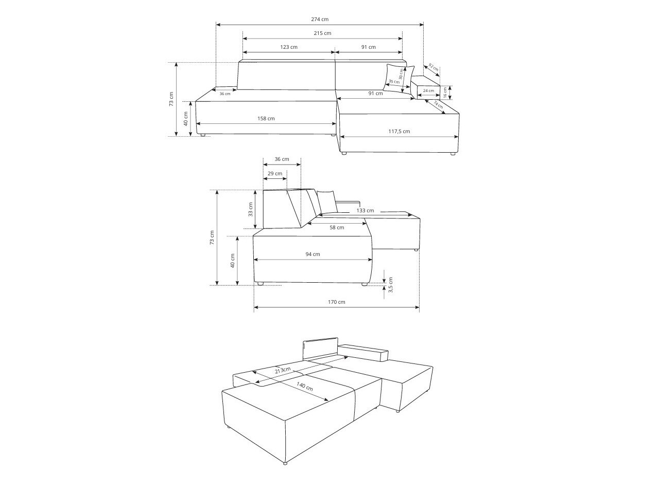 Hjørnesofa Kingston 187 (Tilia 01)