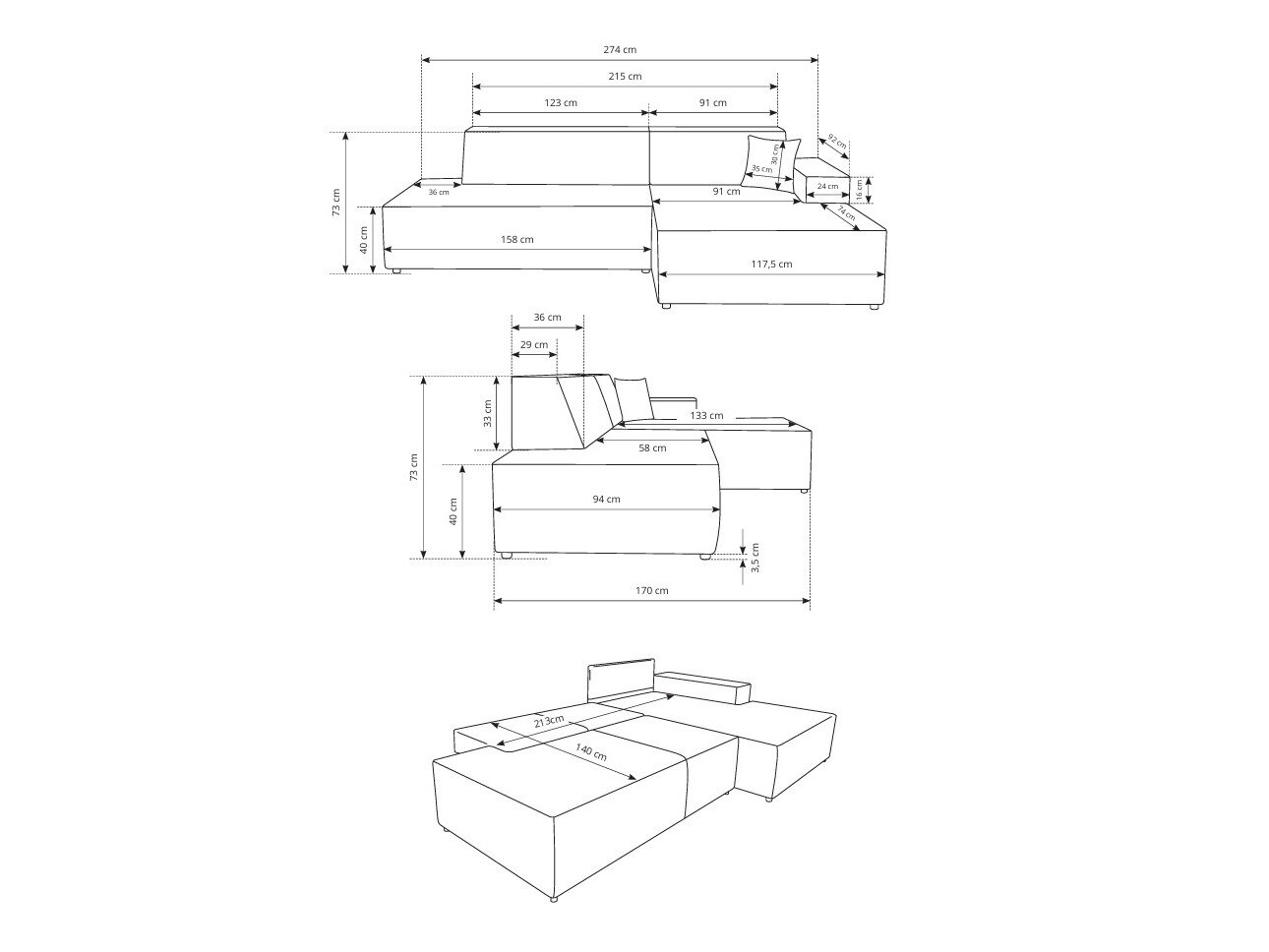Hjørnesofa Kingston 187 (Tilia 03)