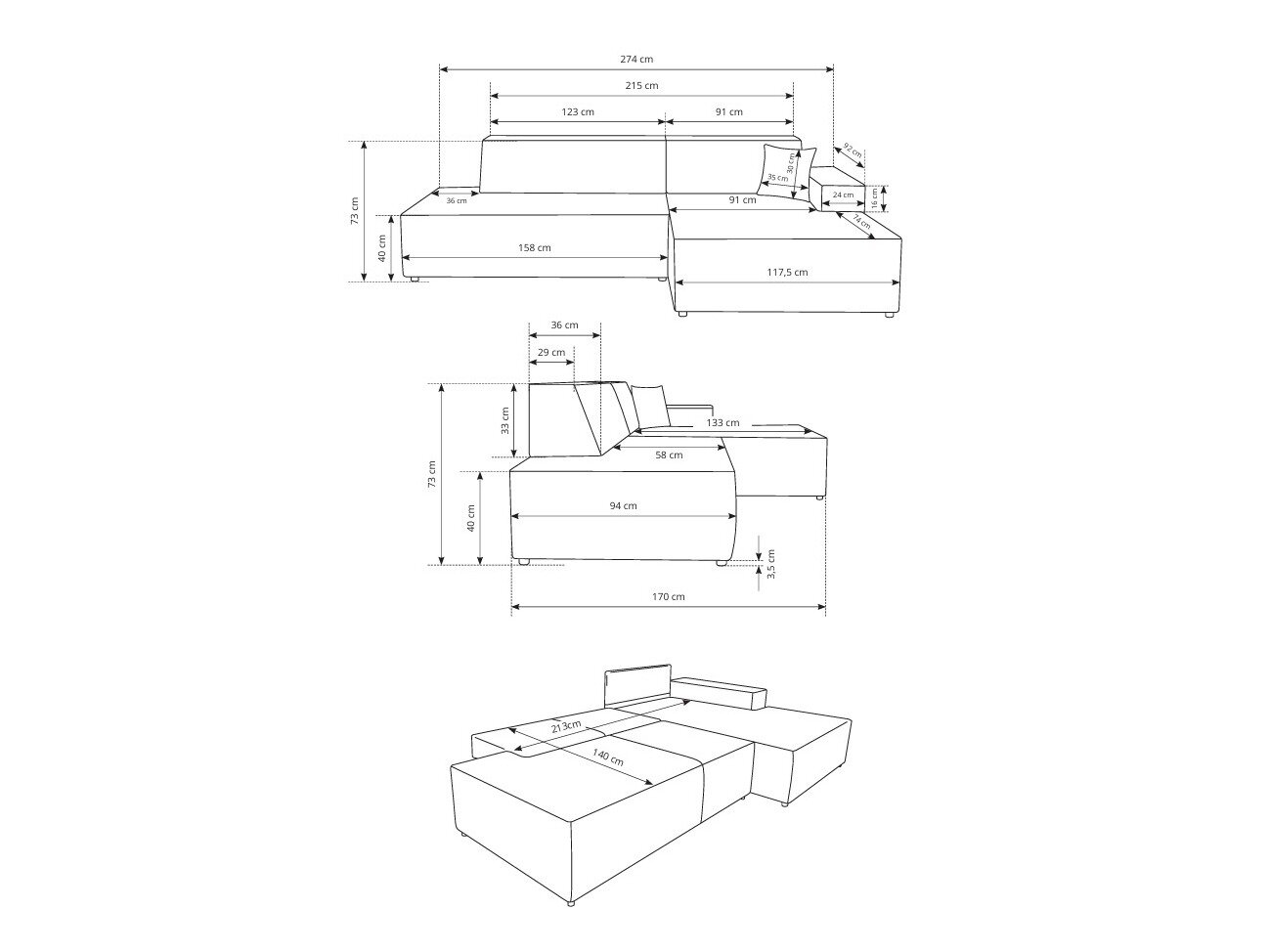 Hjørnesofa Kingston 187 (Tilia 86)