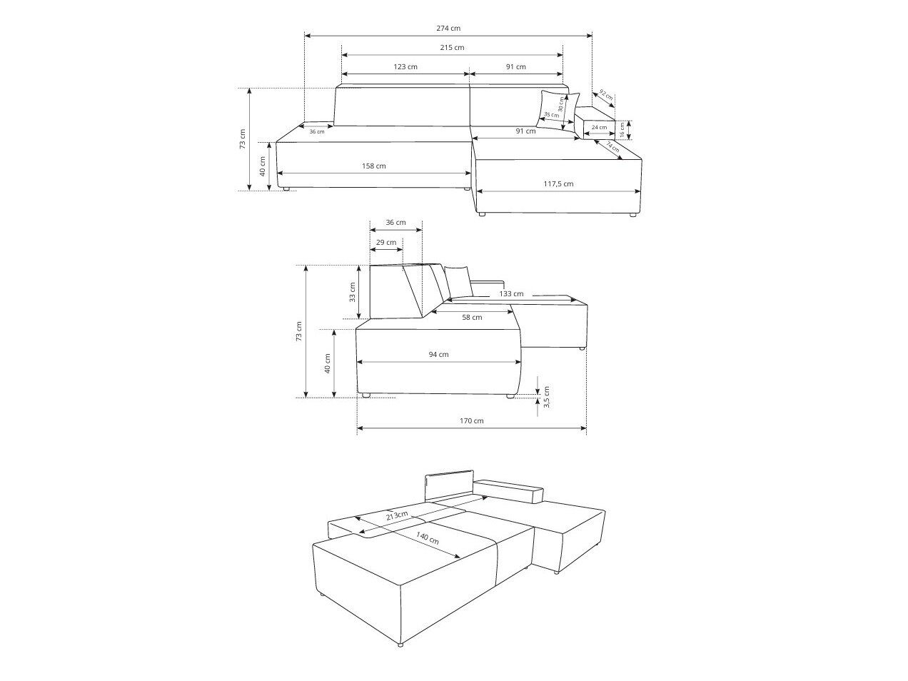 Hjørnesofa Kingston 187 (Dunbar 45)