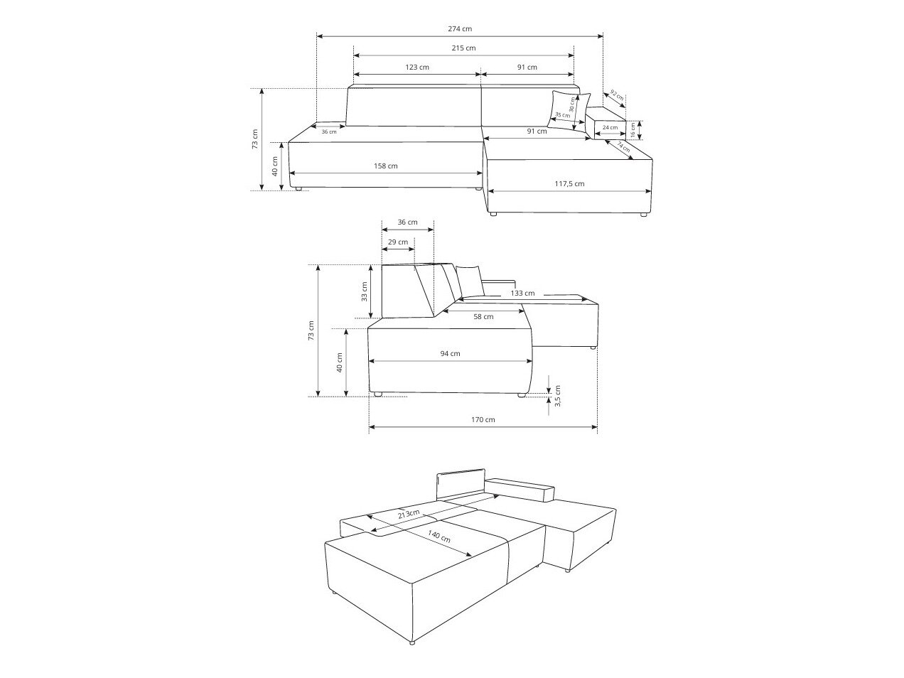 Hjørnesofa Kingston 187 (Dunbar 65)