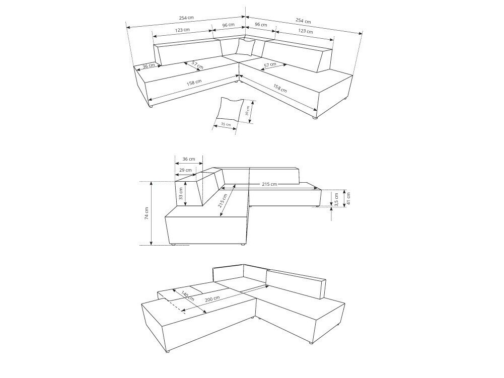 Hjørnesofa Kingston 188 (Tilia 01)