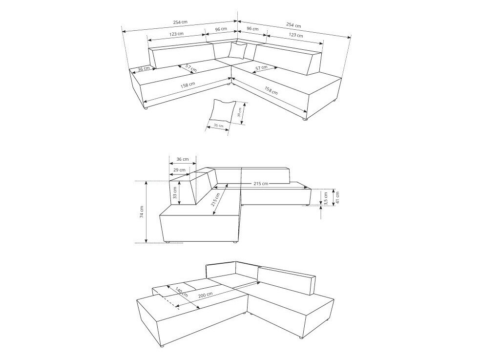 Hjørnesofa Kingston 188 (Tilia 03)