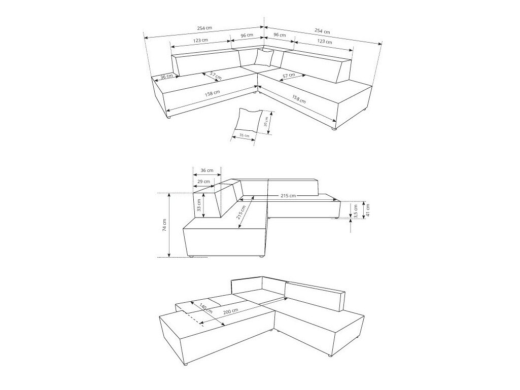 Hjørnesofa Kingston 188 (Tilia 03)